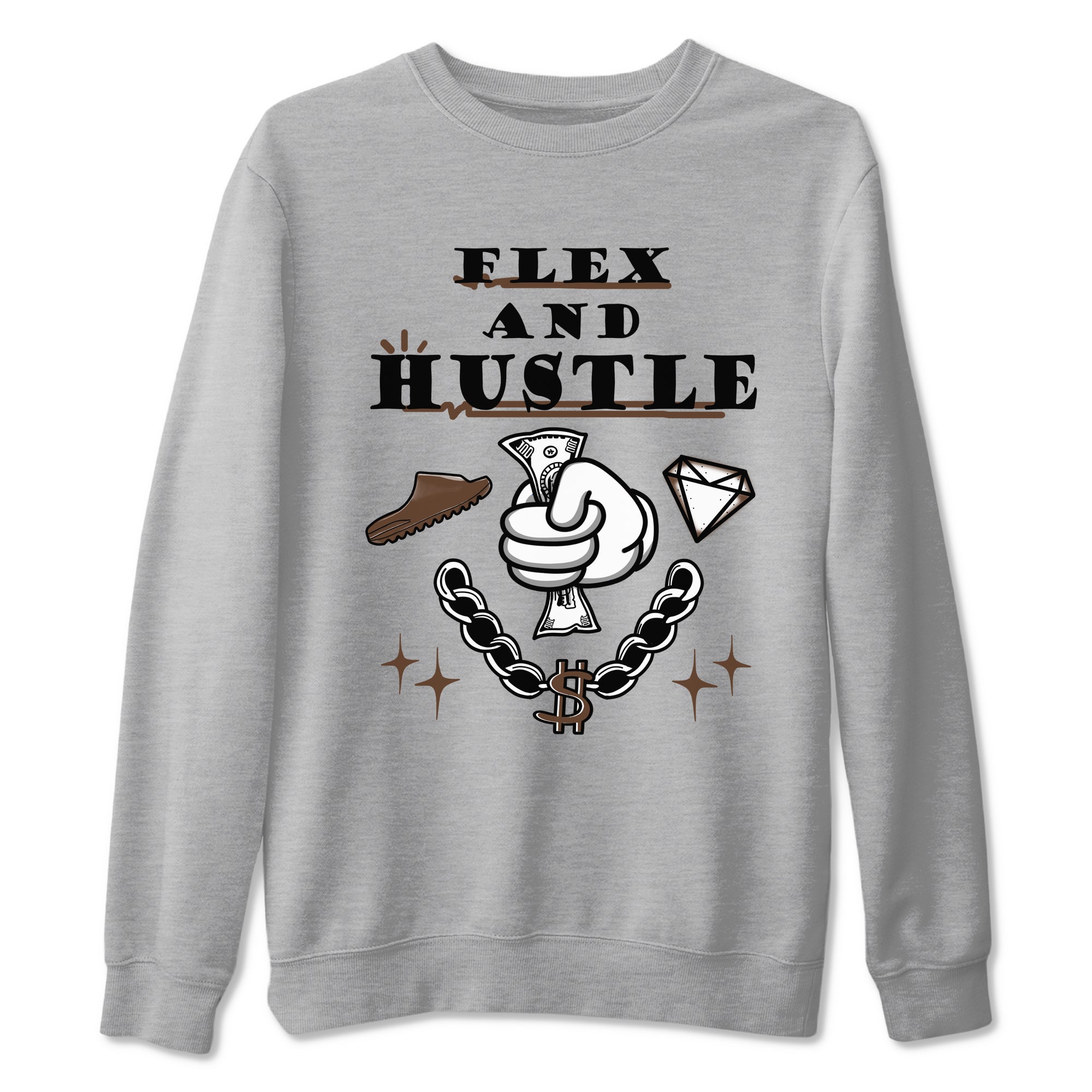 Yeezy Slide Flax shirts to match jordans Flex And Hustle sneaker match tees Yeezy Slide Flax Drip Gear Zone streetwear brand Heather Grey 2 unisex cotton tee