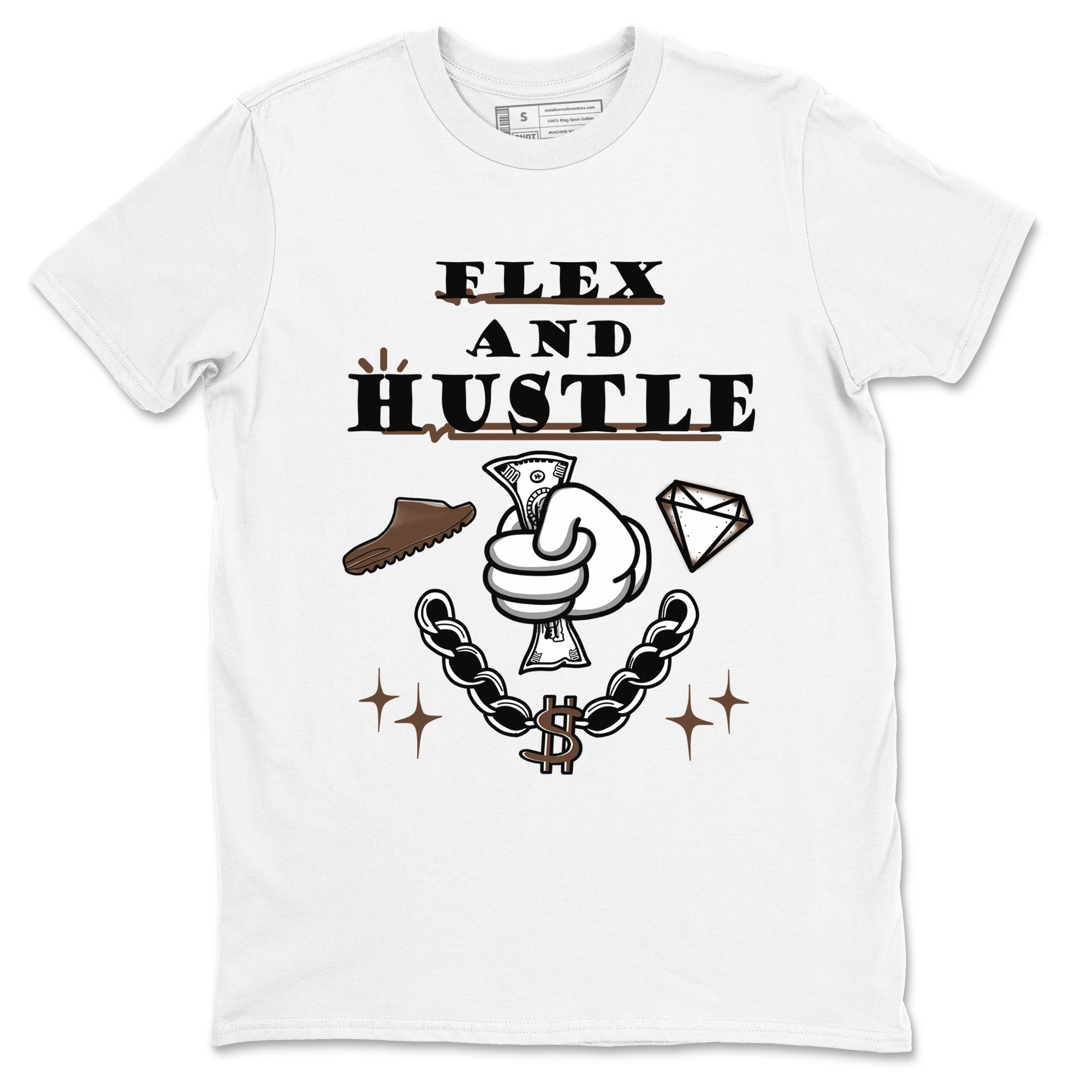 Yeezy Slide Flax shirts to match jordans Flex And Hustle sneaker match tees Yeezy Slide Flax Drip Gear Zone streetwear brand White 2 unisex cotton tee