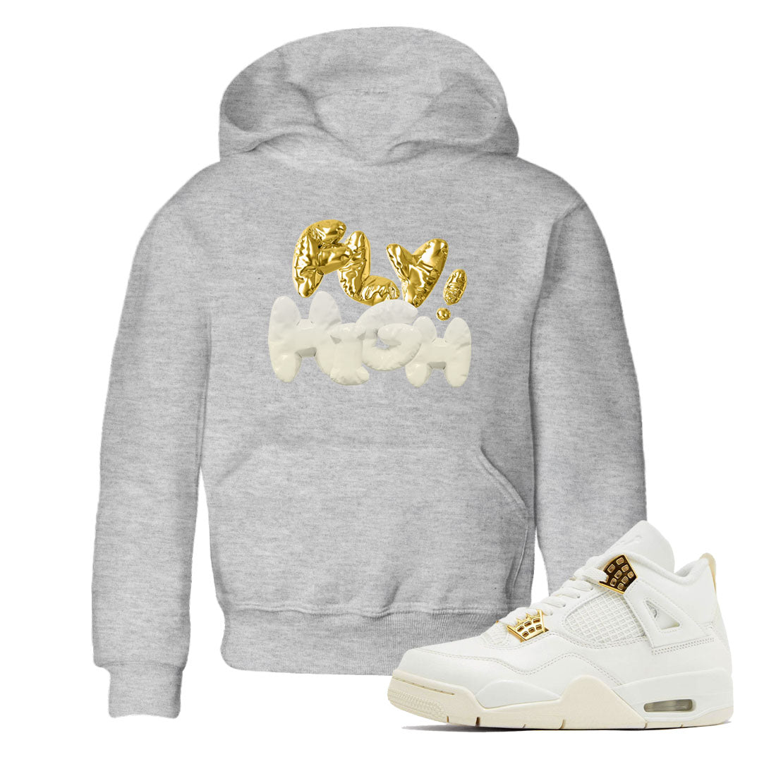 AJ4 Sail shirt to match jordans Fly High sneaker tees 4s SailDrip Gear Zone baby toddler Heather Grey 1 cotton Shirt