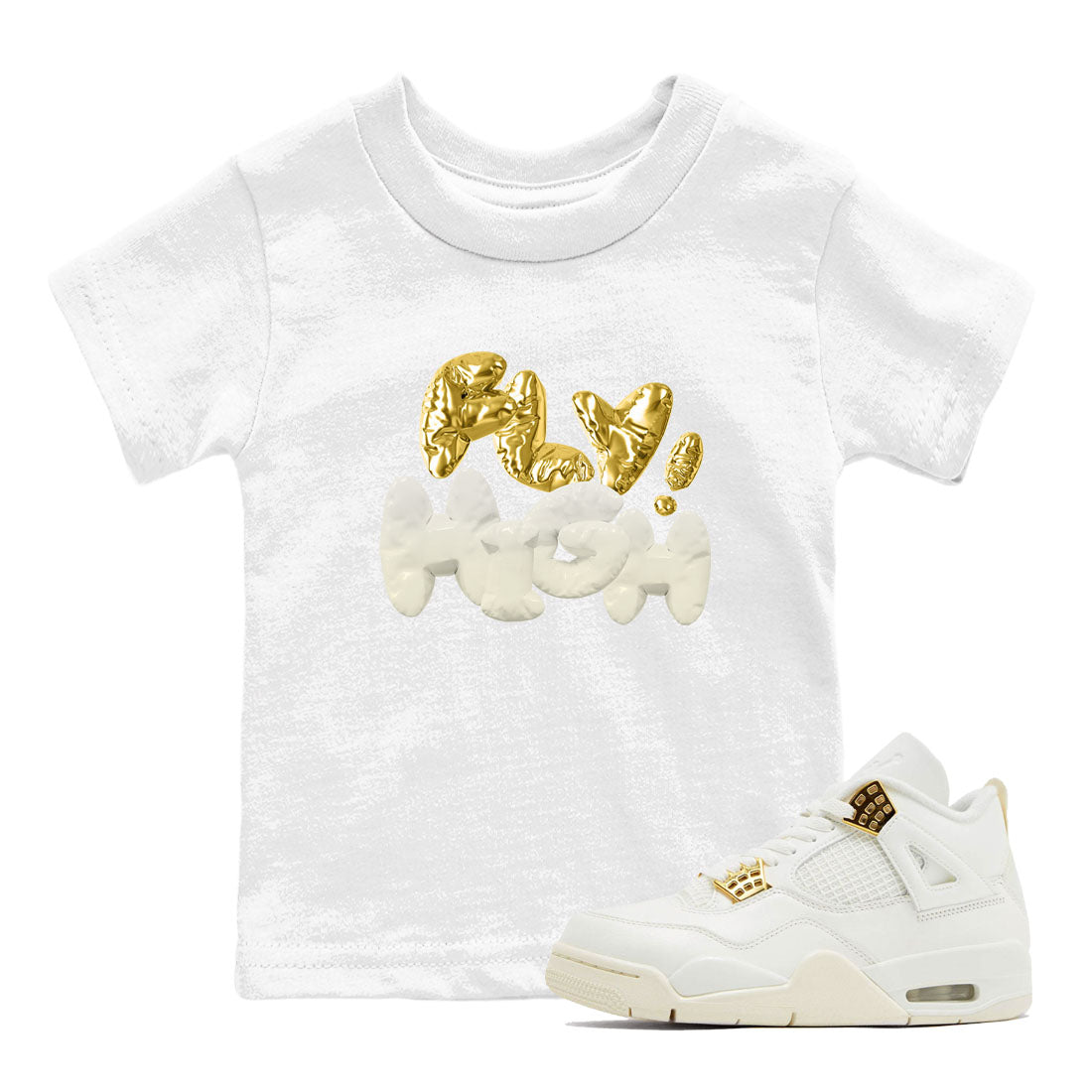 AJ4 Sail shirt to match jordans Fly High sneaker tees 4s SailDrip Gear Zone baby toddler White 1 cotton Shirt