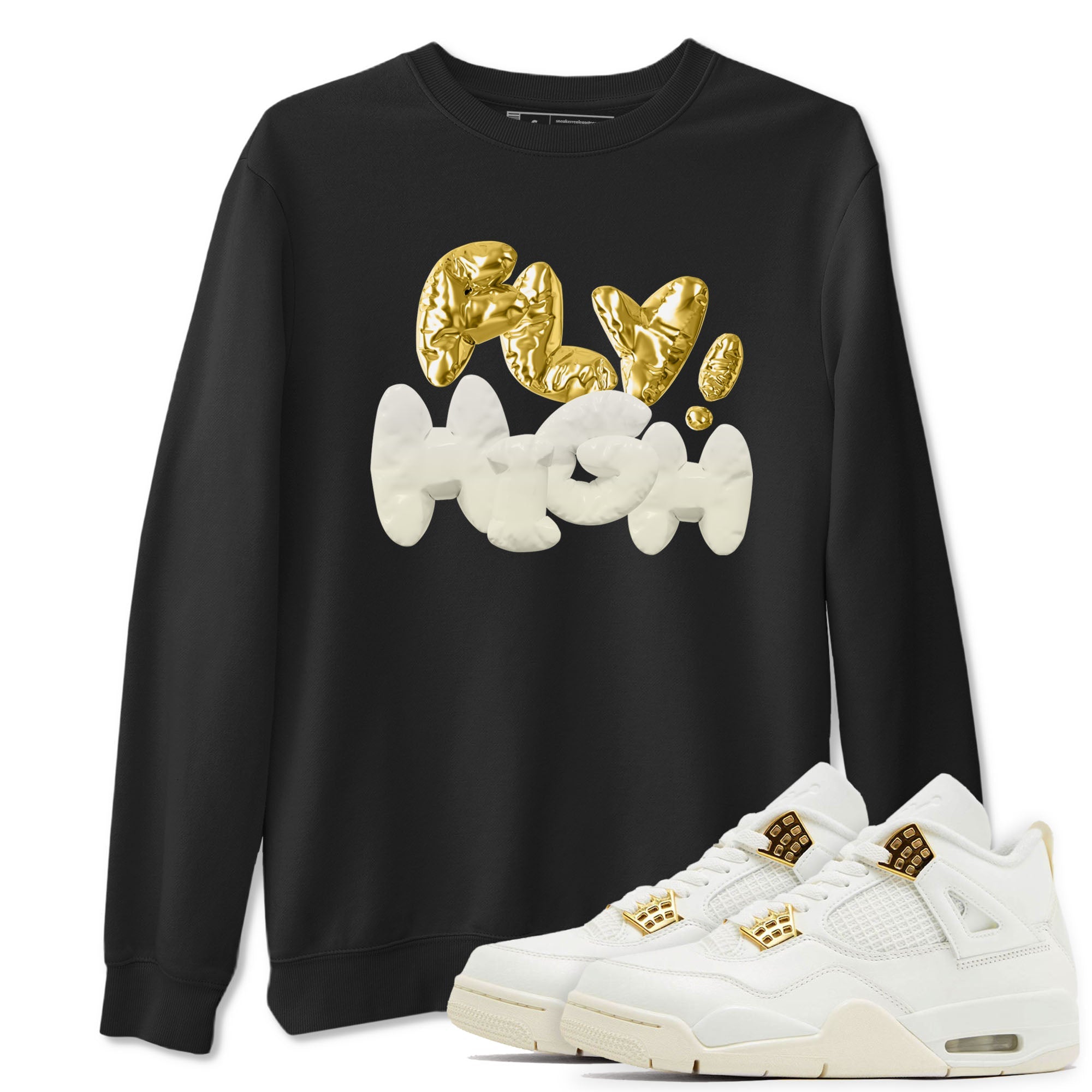 AJ4 Sail shirt to match jordans Fly High sneaker tees 4s SailDrip Gear Zone unisex cotton Black 1 crew neck shirt