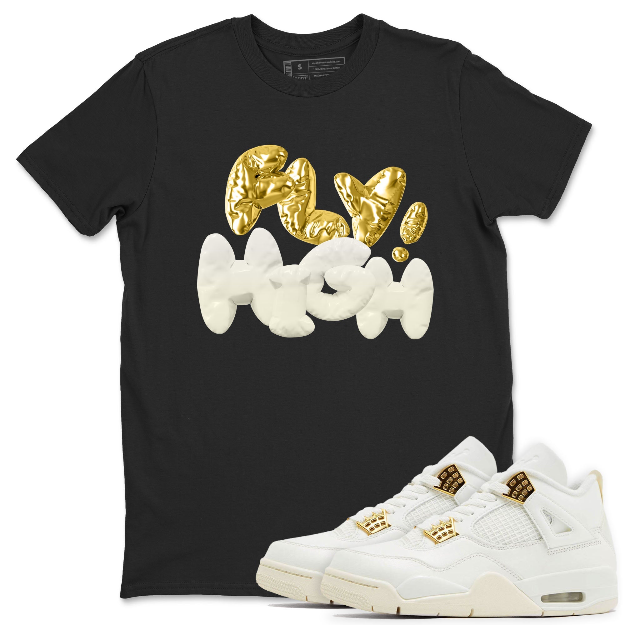 AJ4 Sail shirt to match jordans Fly High sneaker tees 4s SailDrip Gear Zone unisex cotton Black 1 crew neck shirt