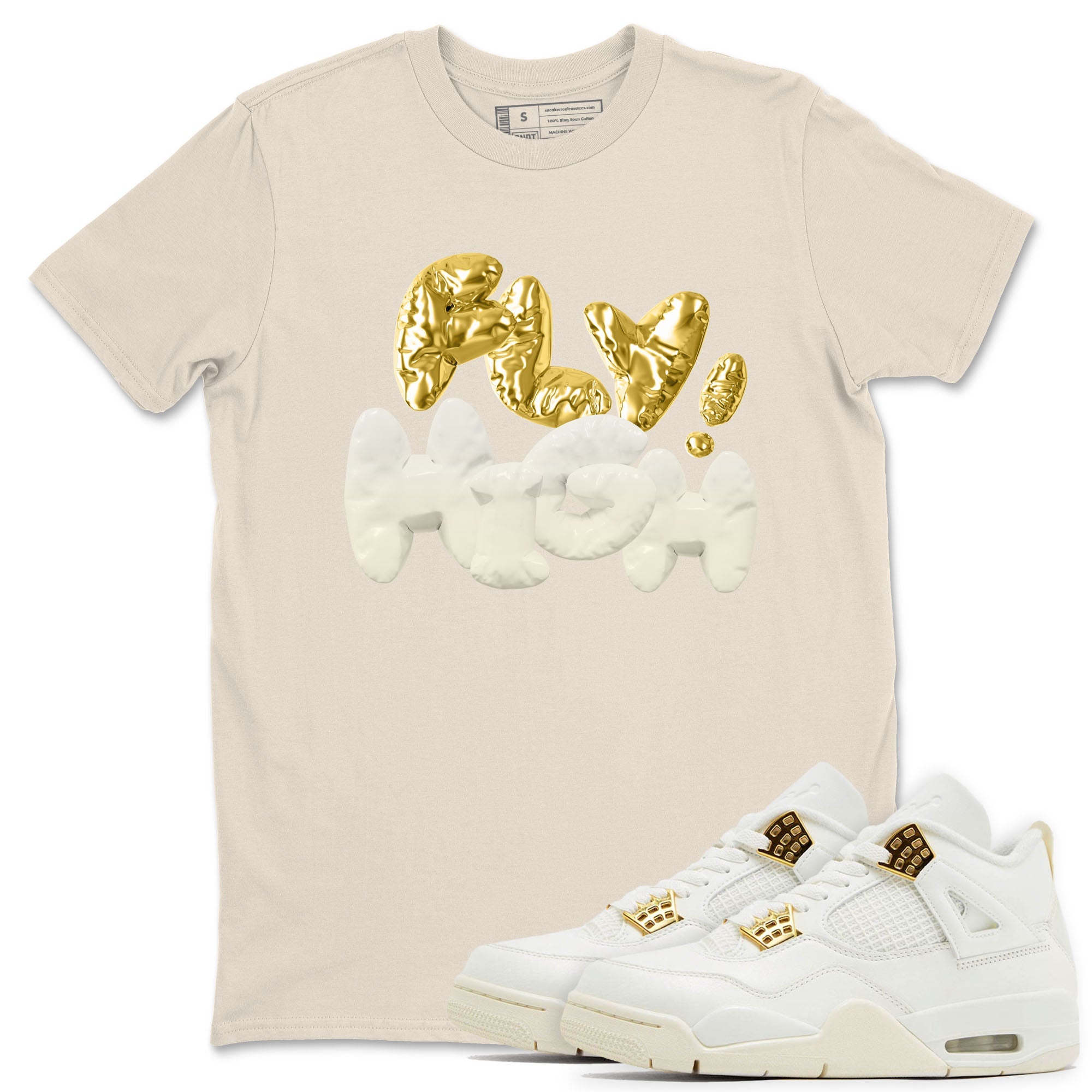 AJ4 Sail shirt to match jordans Fly High sneaker tees 4s SailDrip Gear Zone unisex cotton Natural 1 crew neck shirt