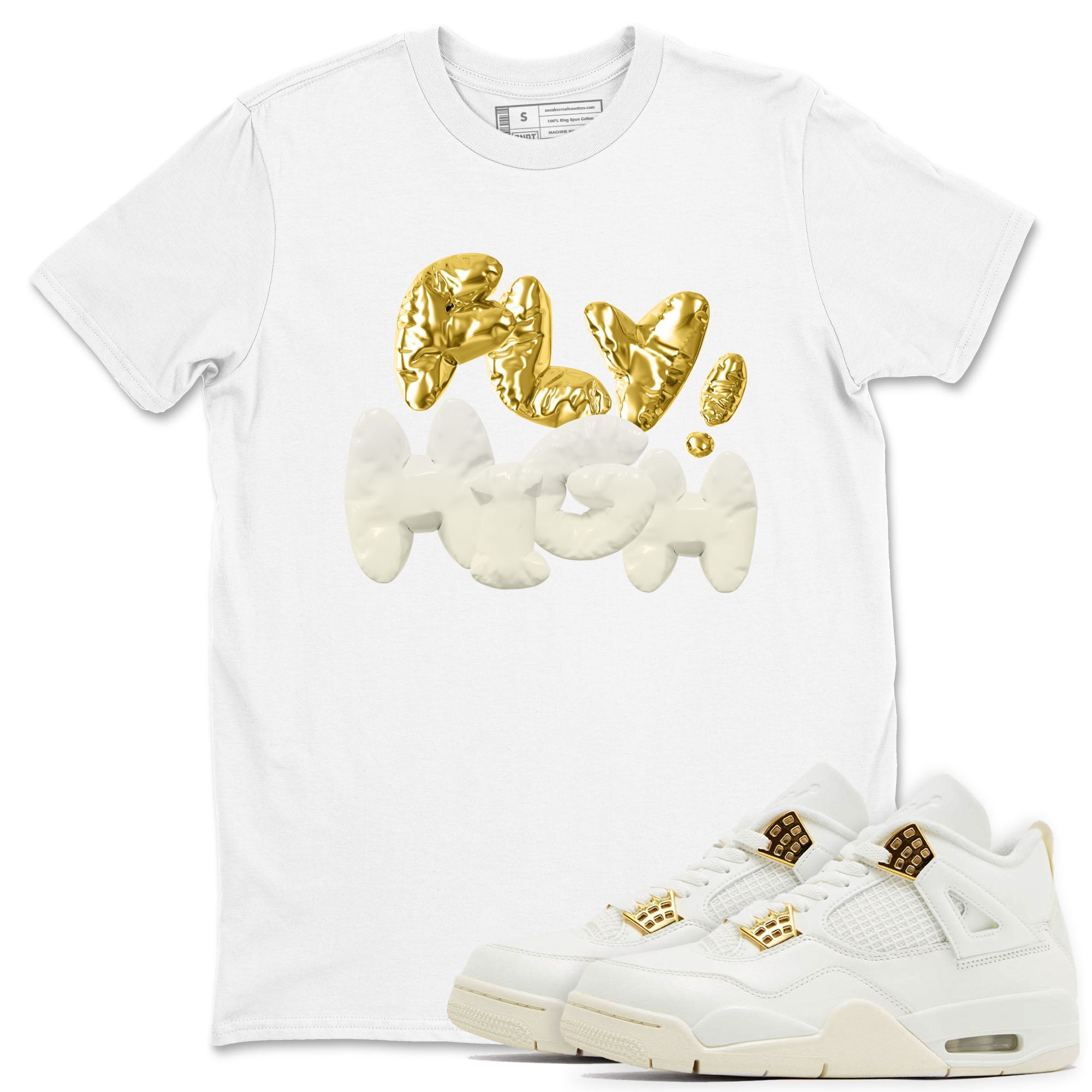 AJ4 Sail shirt to match jordans Fly High sneaker tees 4s SailDrip Gear Zone unisex cotton White 1 crew neck shirt