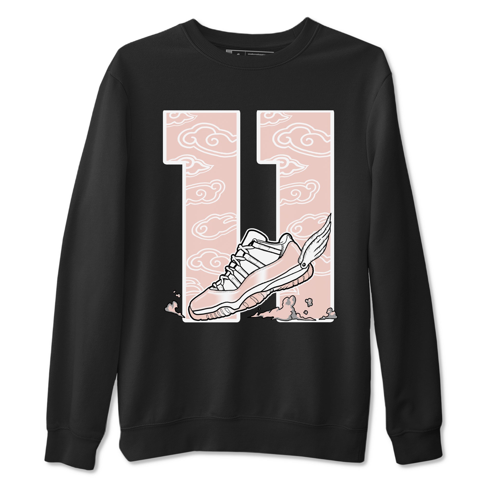 11s Legend Pink shirts to match jordans Fly To The Clouds sneaker match tees Air Jordan 11 Legend Pink Drip Gear Zone streetwear brand Black 2 unisex cotton tee
