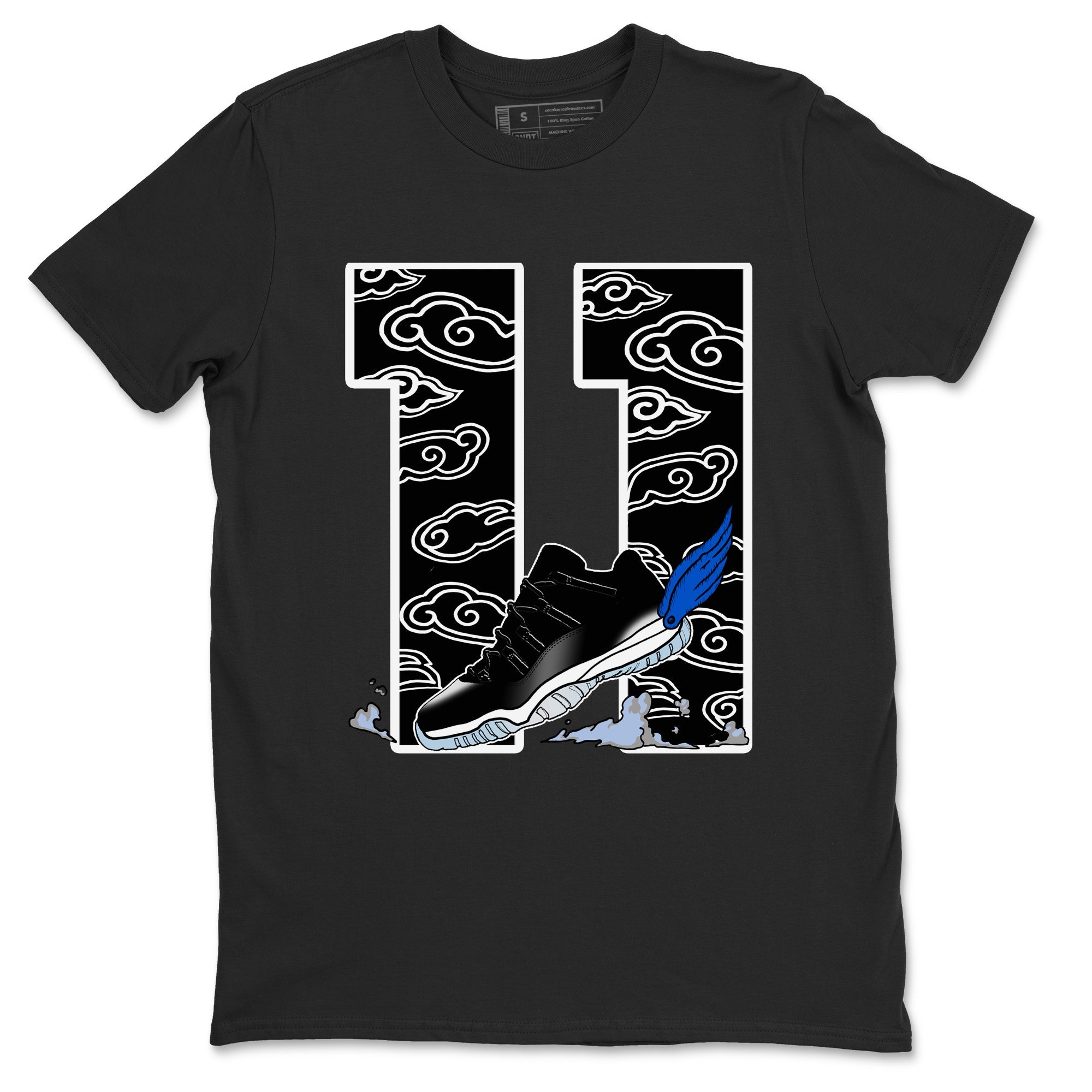11s Low Space shirt to match jordans Fly To The Clouds sneaker tees Air Jordan 11 Low Space Drip Gear Zone unisex cotton Black 2 crew neck shirt