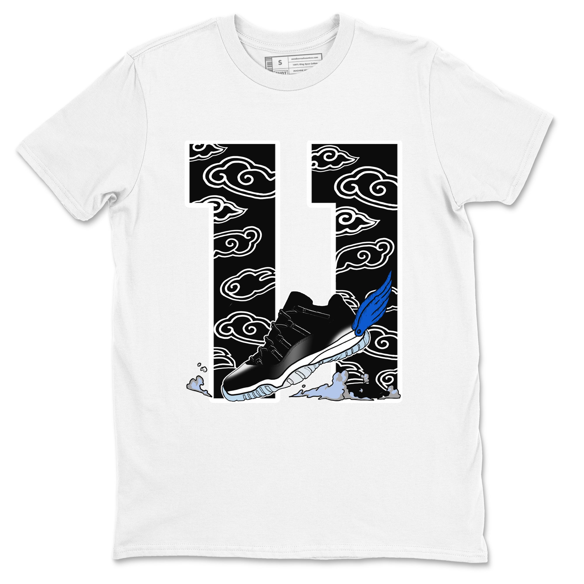 11s Low Space shirt to match jordans Fly To The Clouds sneaker tees Air Jordan 11 Low Space Drip Gear Zone unisex cotton White 2 crew neck shirt