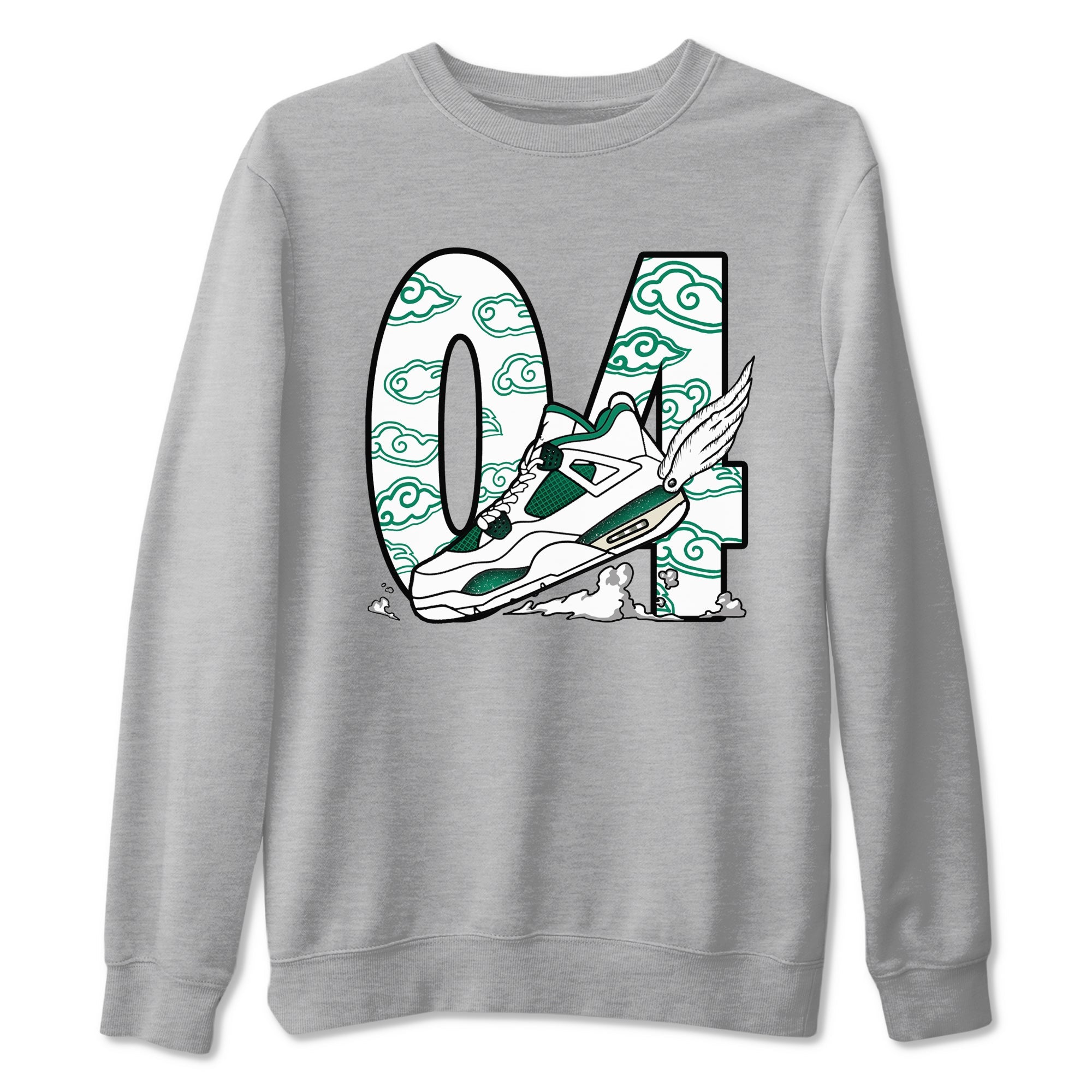 4s Oxidized Green shirts to match jordans Fly To The Clouds sneaker match tees Air Jordan 4 Oxidized Green Drip Gear Zone streetwear brand Heather Grey 2 unisex cotton tee