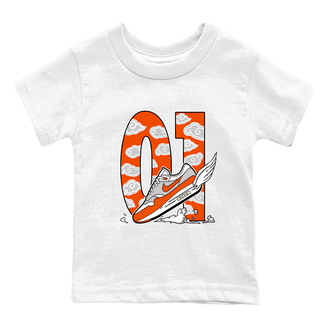 Air Max 1 OG '86 'Summit White and Cosmic Clay shirts to match jordans Fly To The Clouds sneaker match tees Air Max 1 Cosmic Clay match shoes to clothes Drip Gear Zone Youth Baby White 2 tee