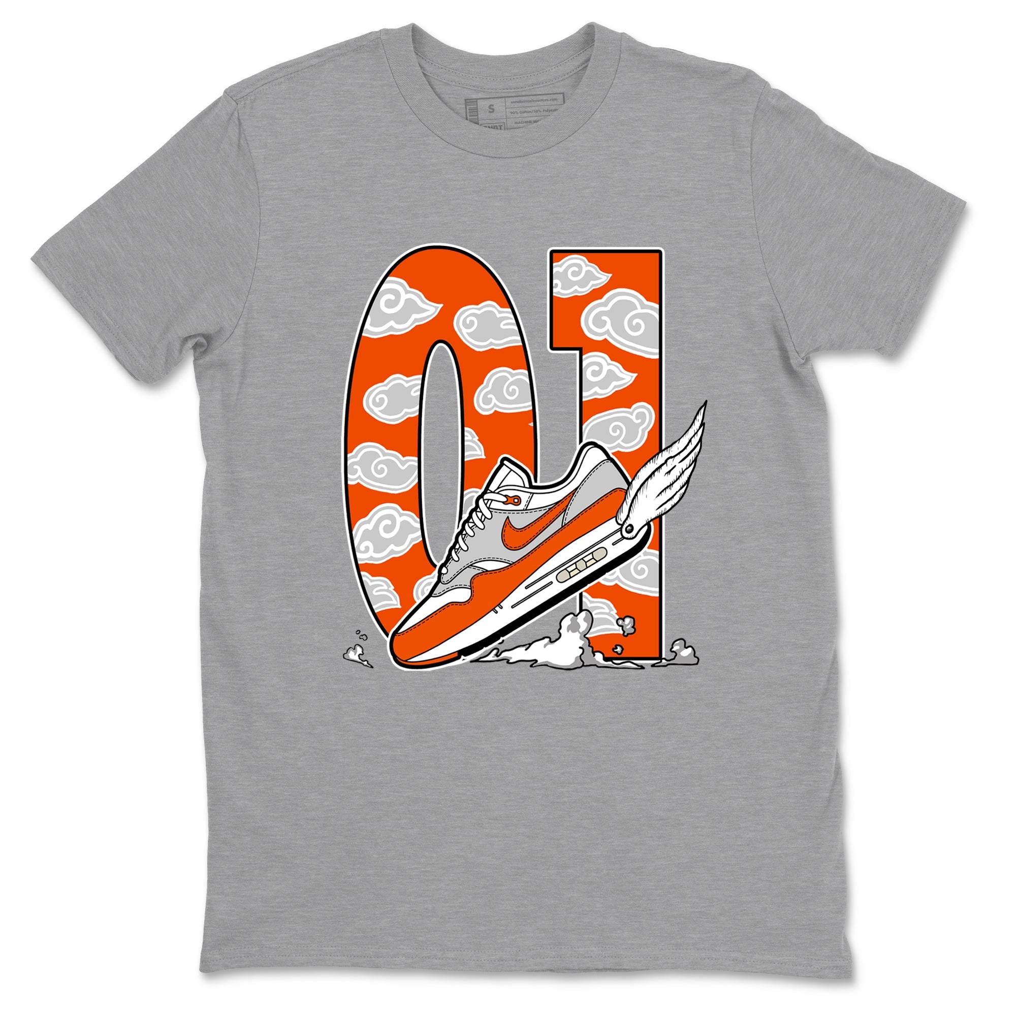 Air Max 1 OG '86 'Summit White and Cosmic Clay shirts to match jordans Fly To The Clouds sneaker match tees Air Max 1 Cosmic Clay match shoes to clothes Drip Gear Zone unisex cotton Heather Grey 2 shirts