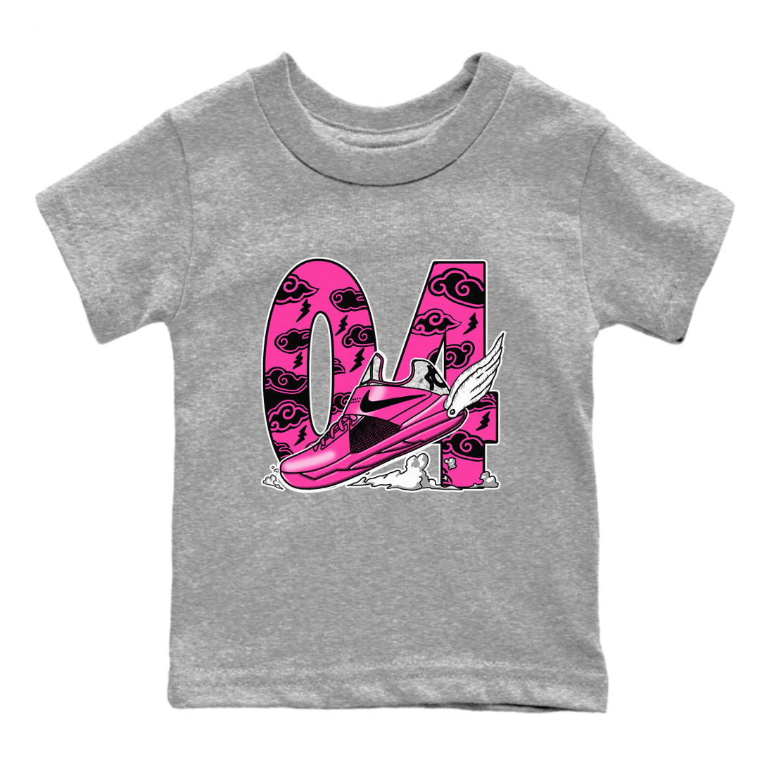 Nike KD 4 Retro Aunt Pearl shirts to match jordans Fly To The Clouds sneaker match tees Nike KD 4 Aunt Pearl match shoes to clothes Drip Gear Zone Youth Baby Heather Grey 2 tee