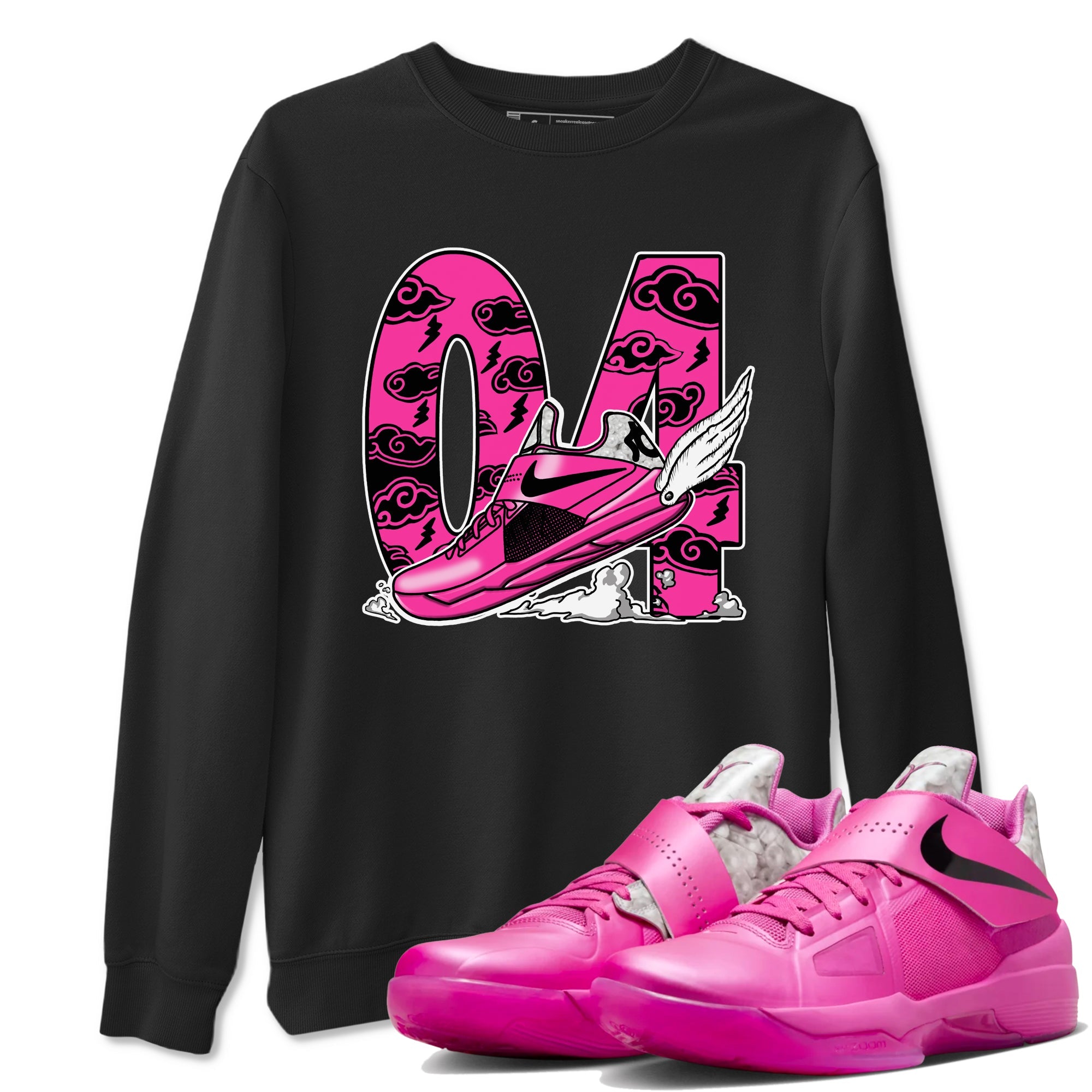 Nike KD 4 Retro Aunt Pearl shirts to match jordans Fly To The Clouds sneaker match tees Nike KD 4 Aunt Pearl match shoes to clothes Drip Gear Zone unisex cotton Black 1 shirts