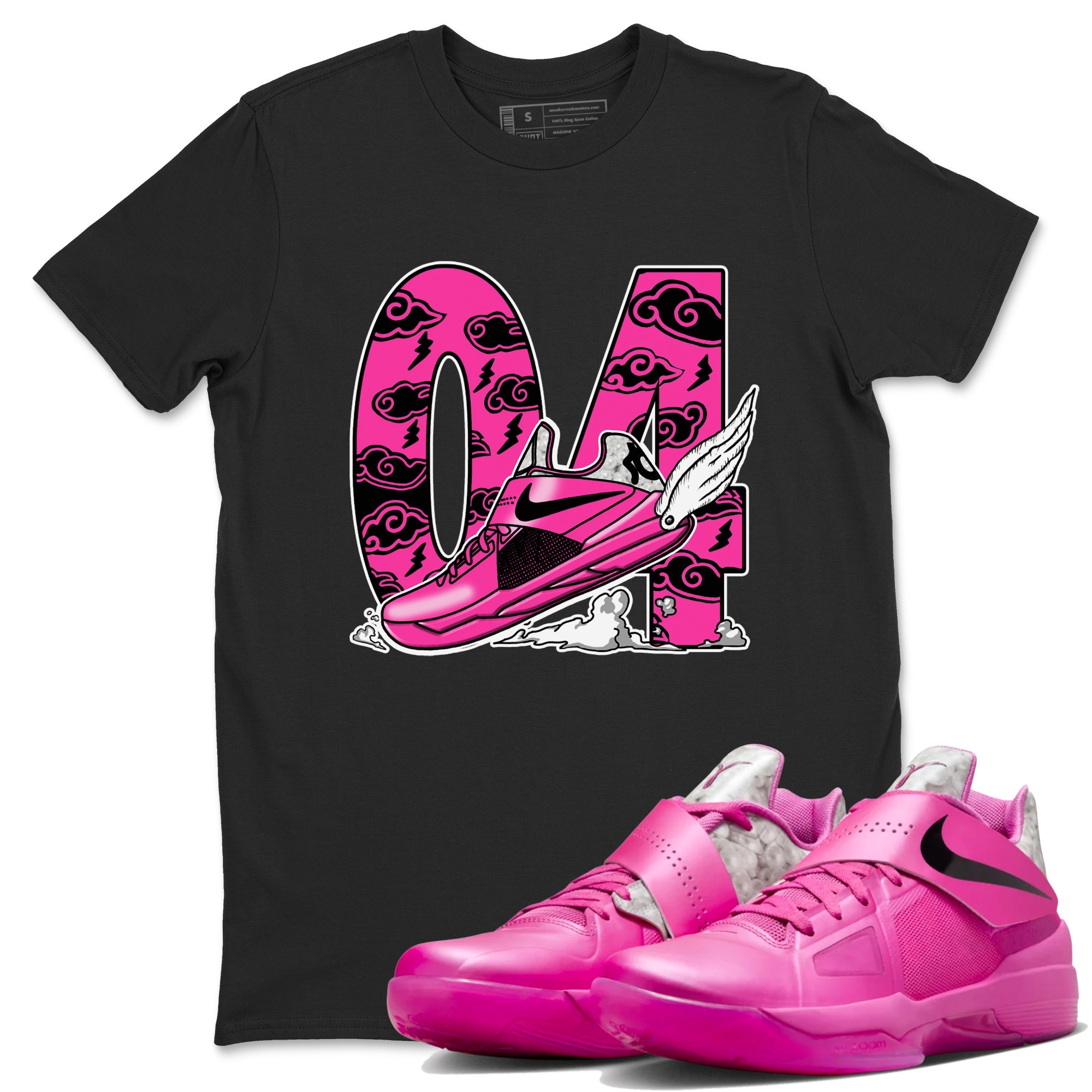 Nike KD 4 Retro Aunt Pearl shirts to match jordans Fly To The Clouds sneaker match tees Nike KD 4 Aunt Pearl match shoes to clothes Drip Gear Zone unisex cotton Black 1 shirts