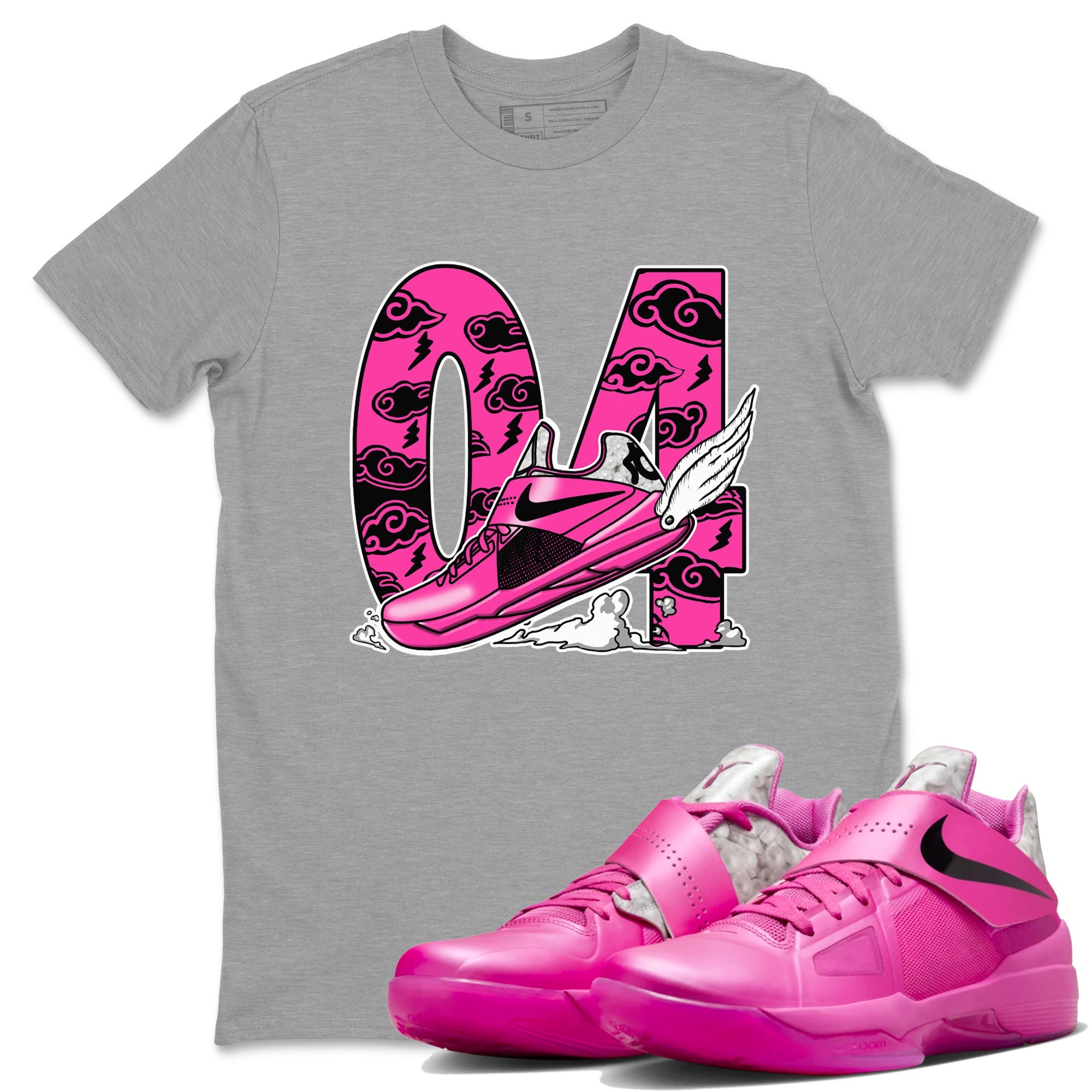 Nike KD 4 Retro Aunt Pearl shirts to match jordans Fly To The Clouds sneaker match tees Nike KD 4 Aunt Pearl match shoes to clothes Drip Gear Zone unisex cotton Heather Grey 1 shirts