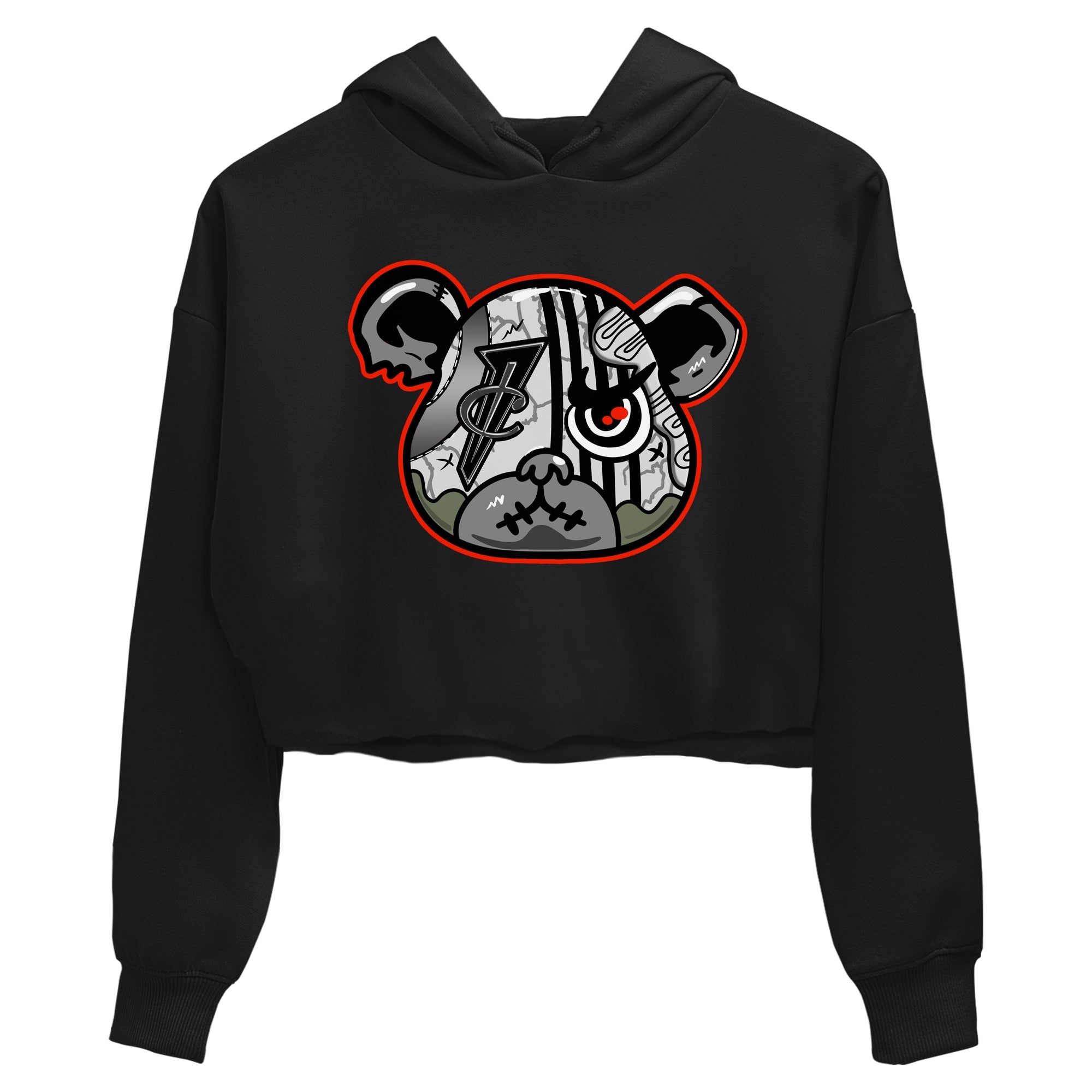 Foams One Jin shirts to match jordans Foamposite Bear sneaker match tees Air Foamposite One Jin match shoes to clothes Drip Gear Zone unisex cotton Black 2 crop tee