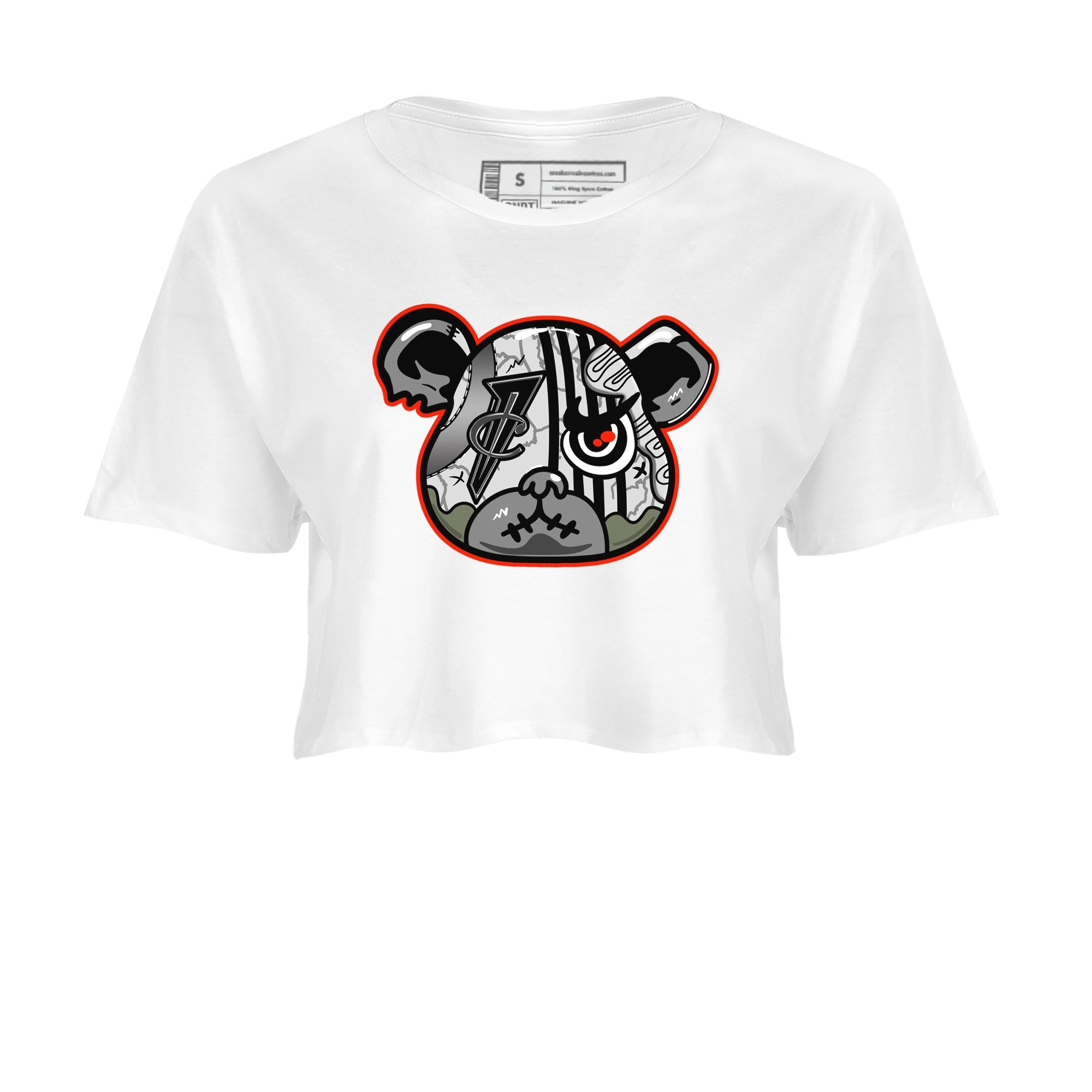 Foams One Jin shirts to match jordans Foamposite Bear sneaker match tees Air Foamposite One Jin match shoes to clothes Drip Gear Zone unisex cotton White 2 crop tee