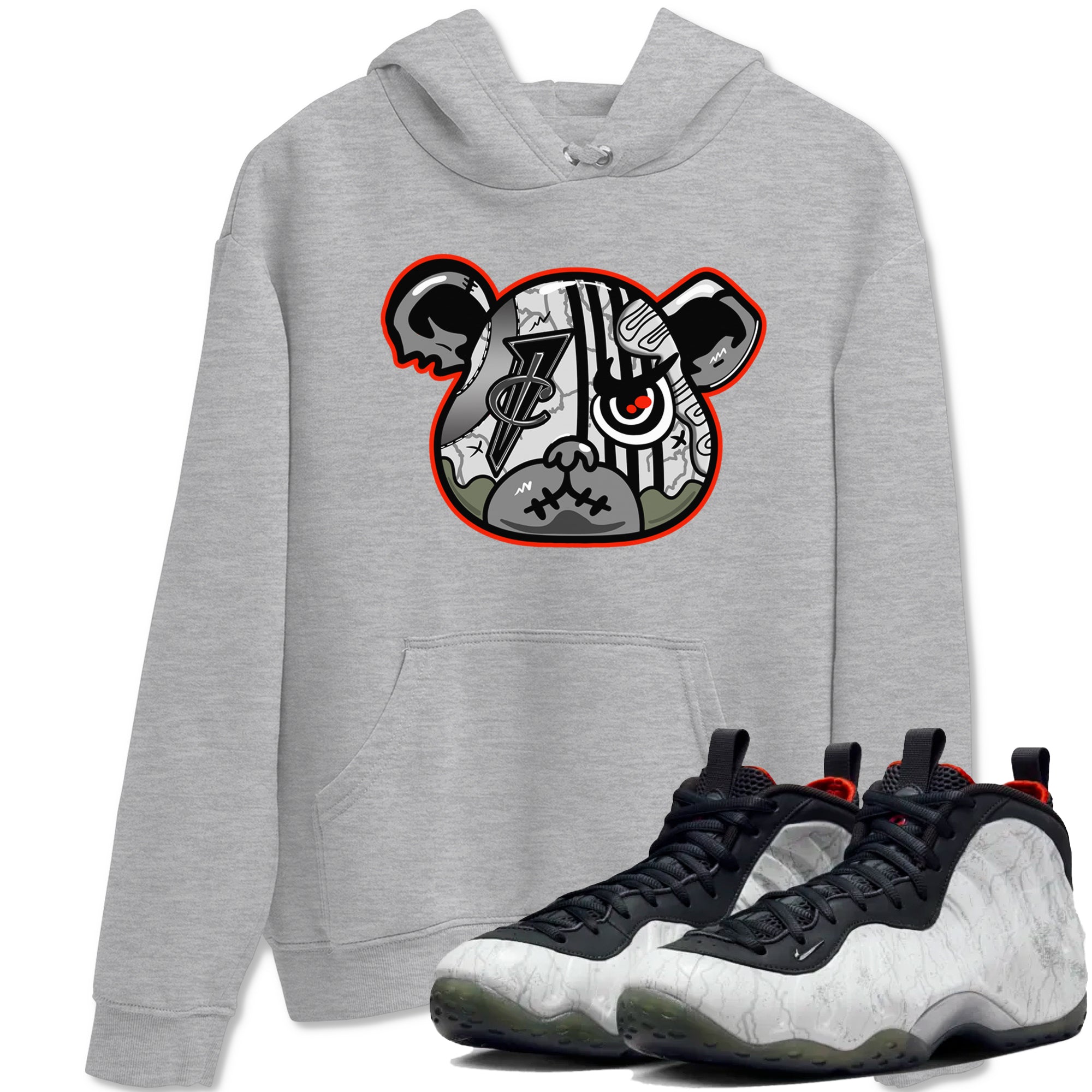Foams One Jin shirts to match jordans Foamposite Bear sneaker match tees Air Foamposite One Jin match shoes to clothes Drip Gear Zone unisex cotton Heather Grey 1 shirts