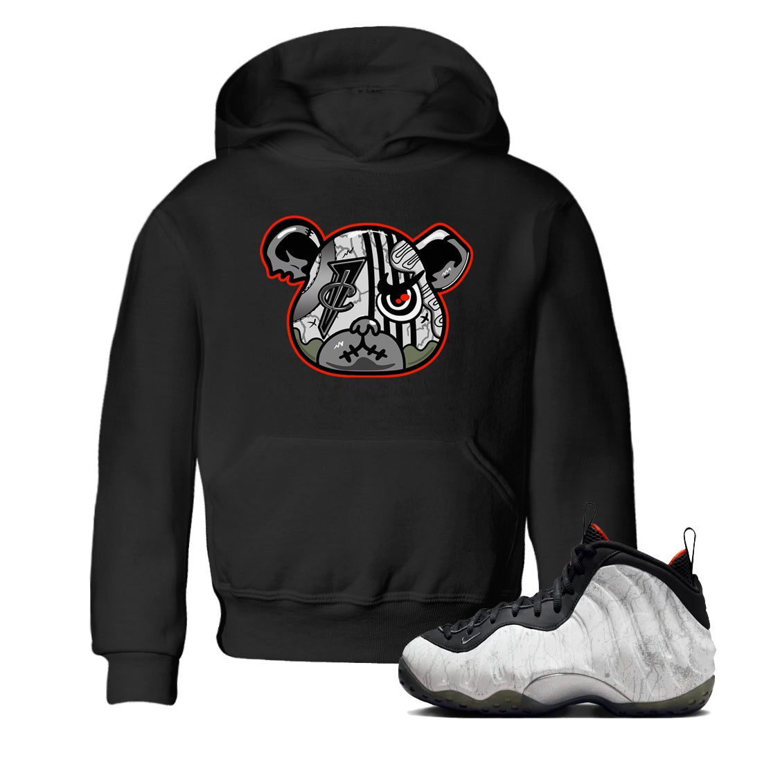 Foams One Jin shirts to match jordans Foamposite Bear sneaker match tees Air Foamposite One Jin match shoes to clothes Drip Gear Zone Youth Baby Black 1 tee