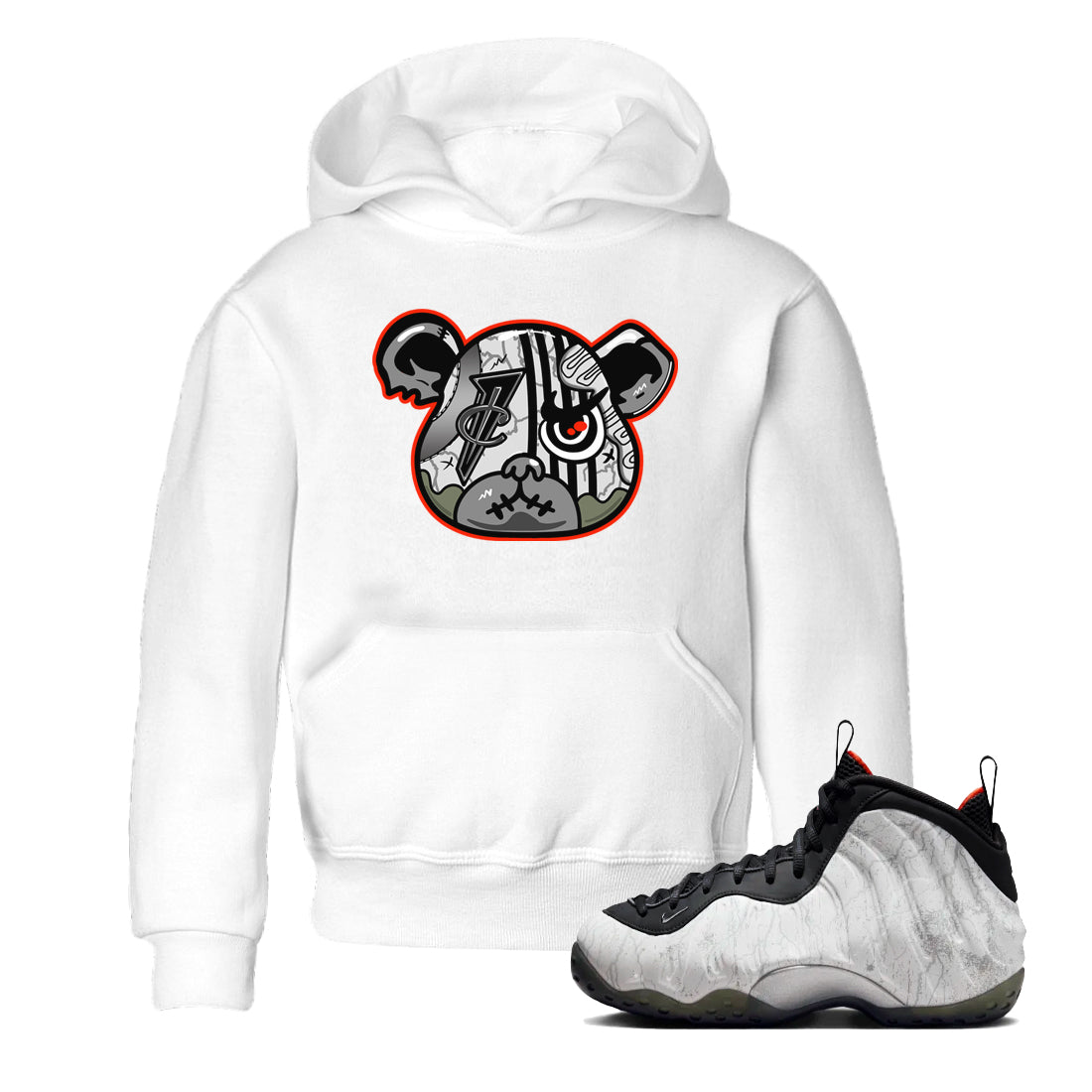 Foams One Jin shirts to match jordans Foamposite Bear sneaker match tees Air Foamposite One Jin match shoes to clothes Drip Gear Zone Youth Baby White 1 tee