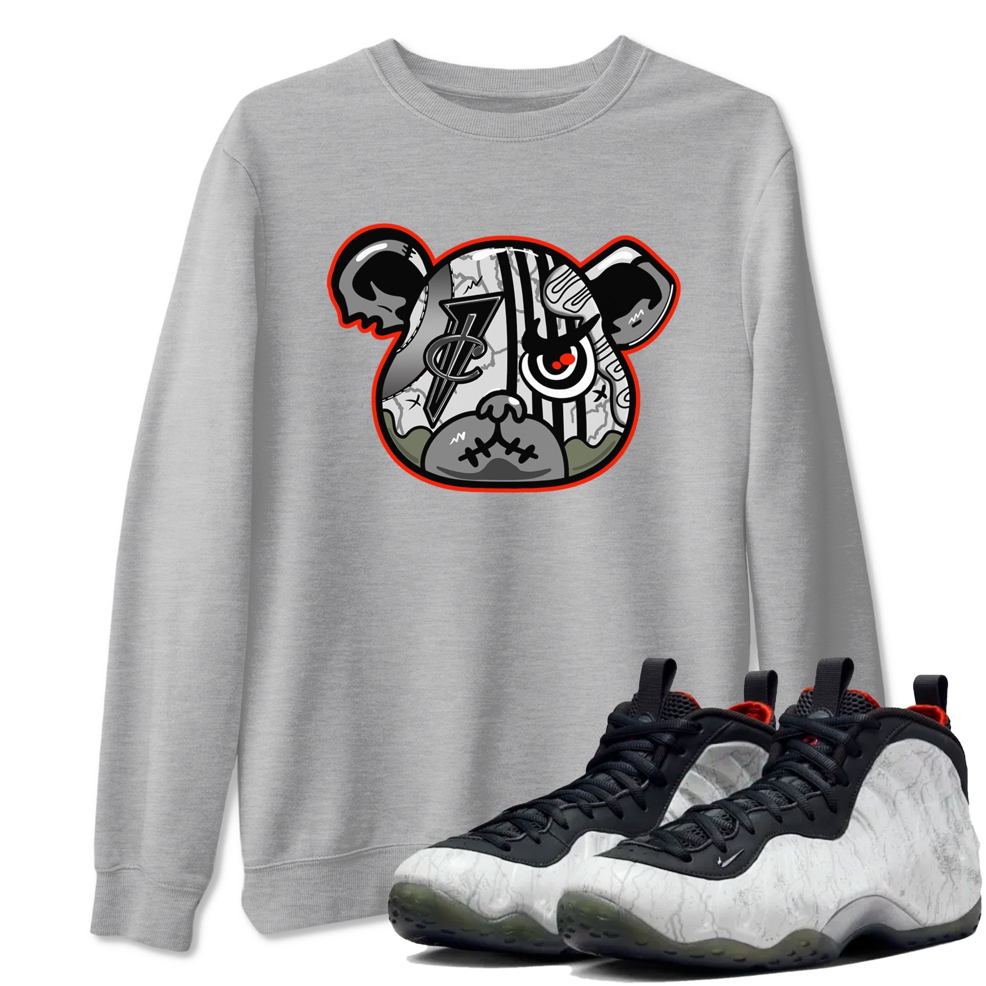 Foams One Jin shirts to match jordans Foamposite Bear sneaker match tees Air Foamposite One Jin match shoes to clothes Drip Gear Zone unisex cotton Heather Grey 1 shirts
