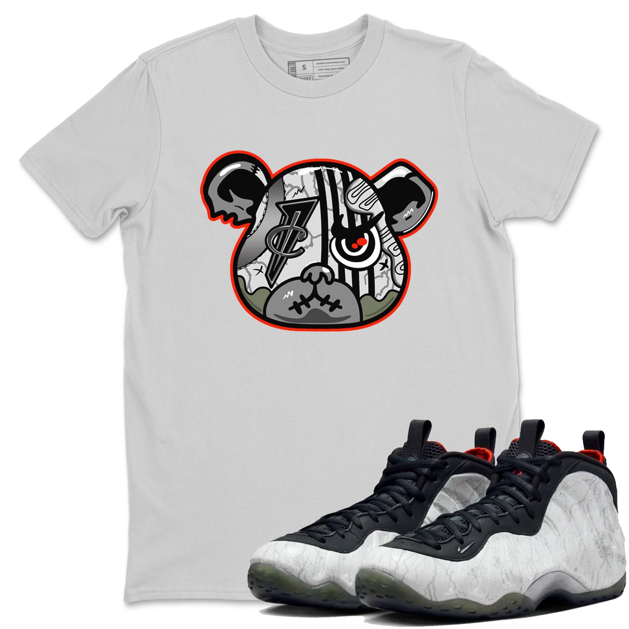 Foams One Jin shirts to match jordans Foamposite Bear sneaker match tees Air Foamposite One Jin match shoes to clothes Drip Gear Zone unisex cotton Silver 1 shirts