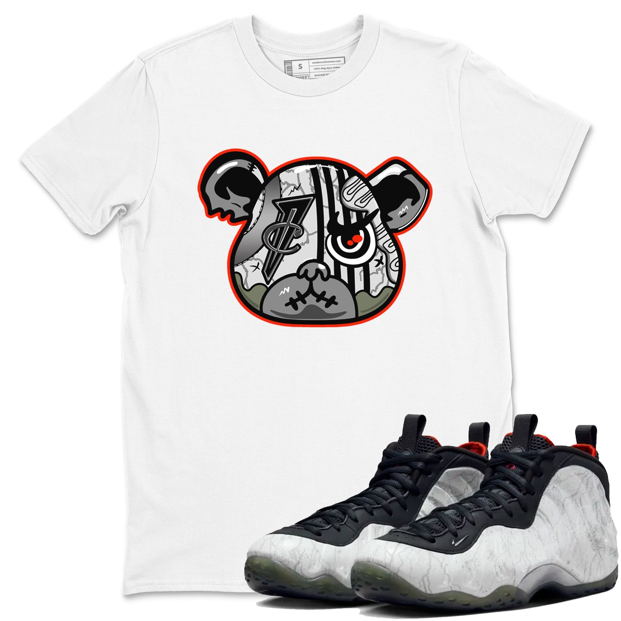 Foams One Jin shirts to match jordans Foamposite Bear sneaker match tees Air Foamposite One Jin match shoes to clothes Drip Gear Zone unisex cotton White 1 shirts