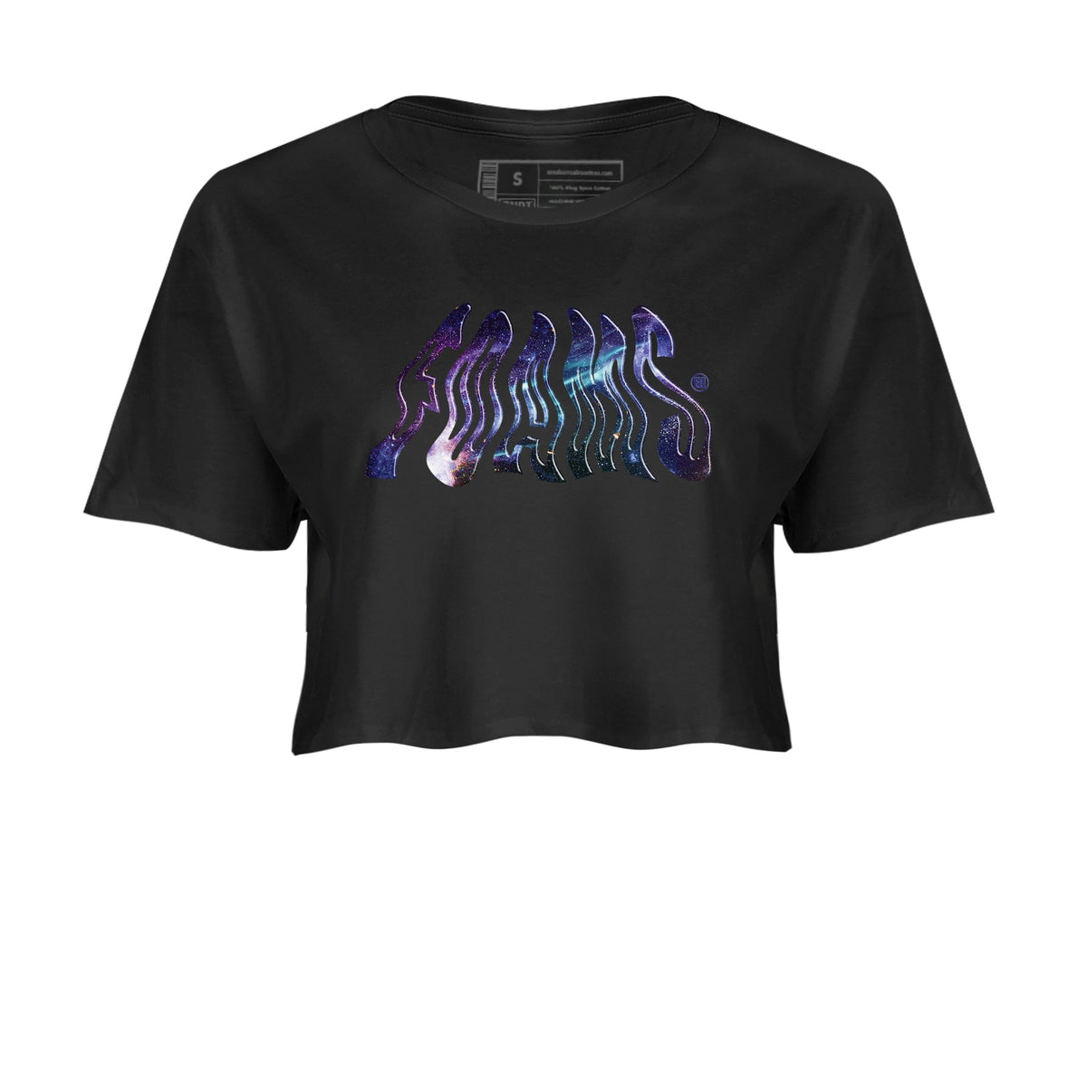 Air Foamposite One Galaxy shirts to match jordans Foams sneaker match tees Foams One Galaxy match shoes to clothes Drip Gear Zone unisex cotton Black 2 crop tee