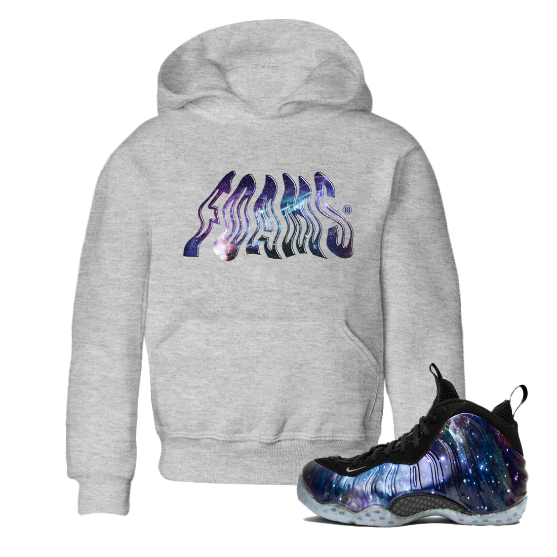 Air Foamposite One Galaxy shirts to match jordans Foams sneaker match tees Foams One Galaxy match shoes to clothes Drip Gear Zone Youth Baby Heather Grey 1 tee
