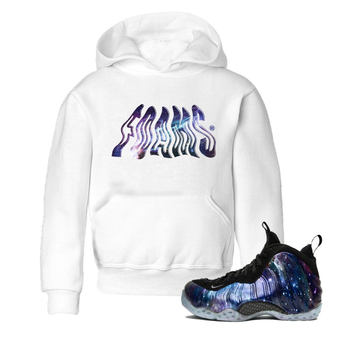 Air Foamposite One Galaxy shirts to match jordans Foams sneaker match tees Foams One Galaxy match shoes to clothes Drip Gear Zone Youth Baby White 1 tee