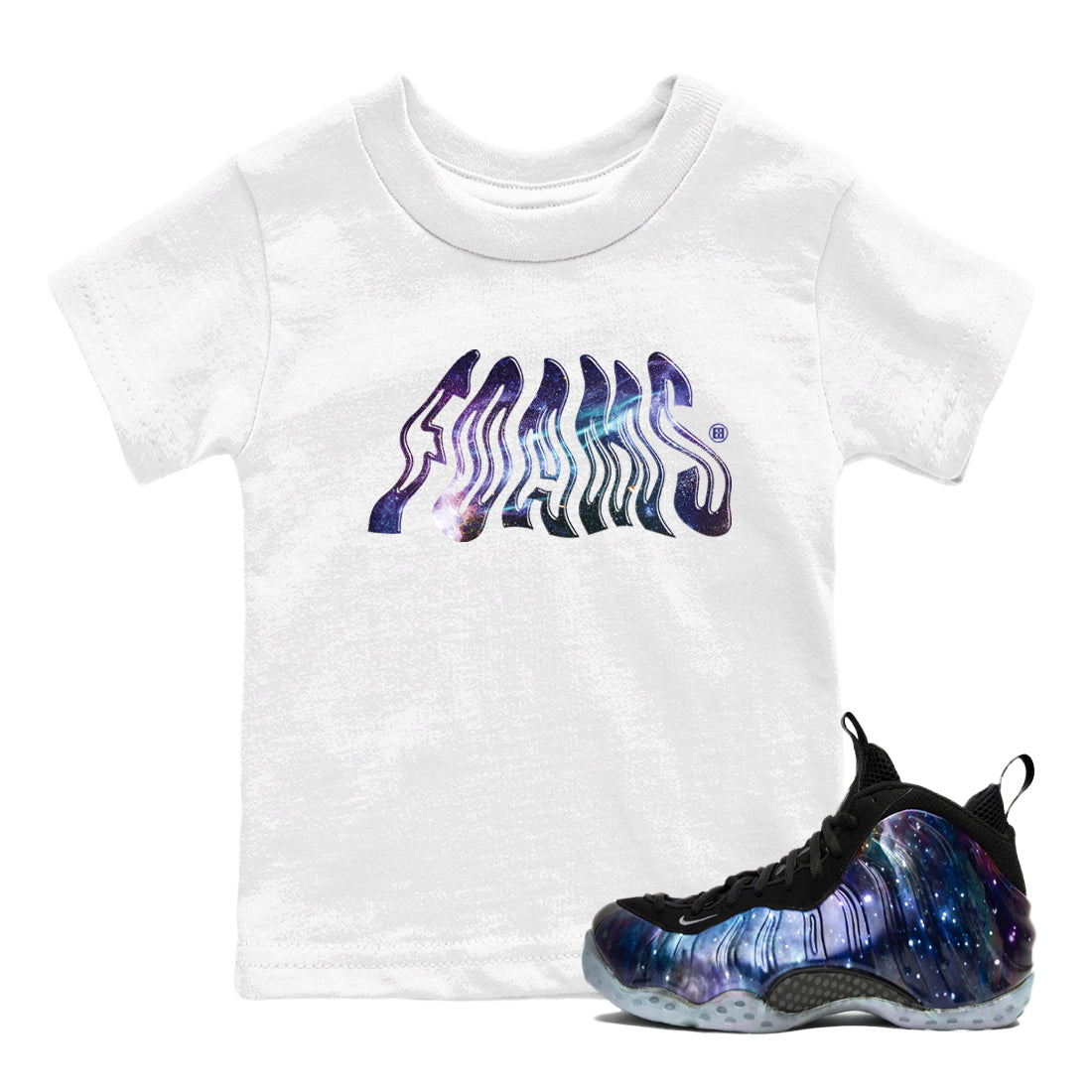 Air Foamposite One Galaxy shirts to match jordans Foams sneaker match tees Foams One Galaxy match shoes to clothes Drip Gear Zone Youth Baby White 1 tee
