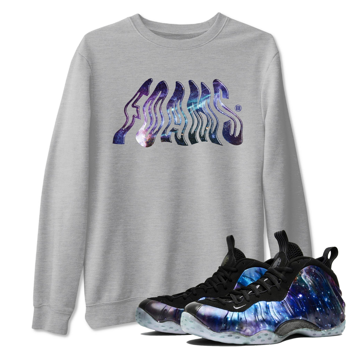 Air Foamposite One Galaxy shirts to match jordans Foams sneaker match tees Foams One Galaxy match shoes to clothes Drip Gear Zone unisex cotton Heather Grey 1 shirts