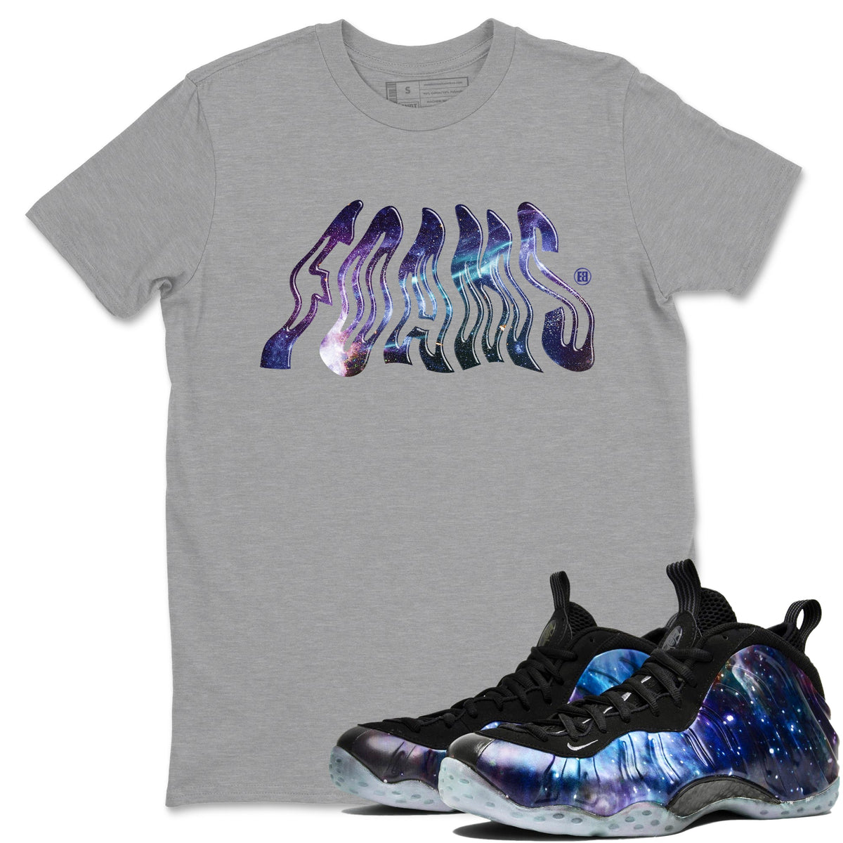Air Foamposite One Galaxy shirts to match jordans Foams sneaker match tees Foams One Galaxy match shoes to clothes Drip Gear Zone unisex cotton Heather Grey 1 shirts