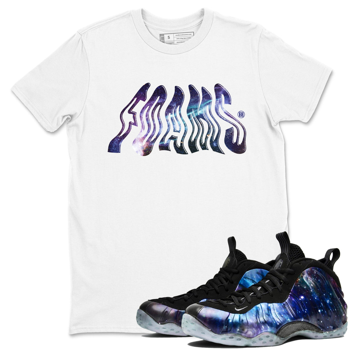 Air Foamposite One Galaxy shirts to match jordans Foams sneaker match tees Foams One Galaxy match shoes to clothes Drip Gear Zone unisex cotton White 1 shirts