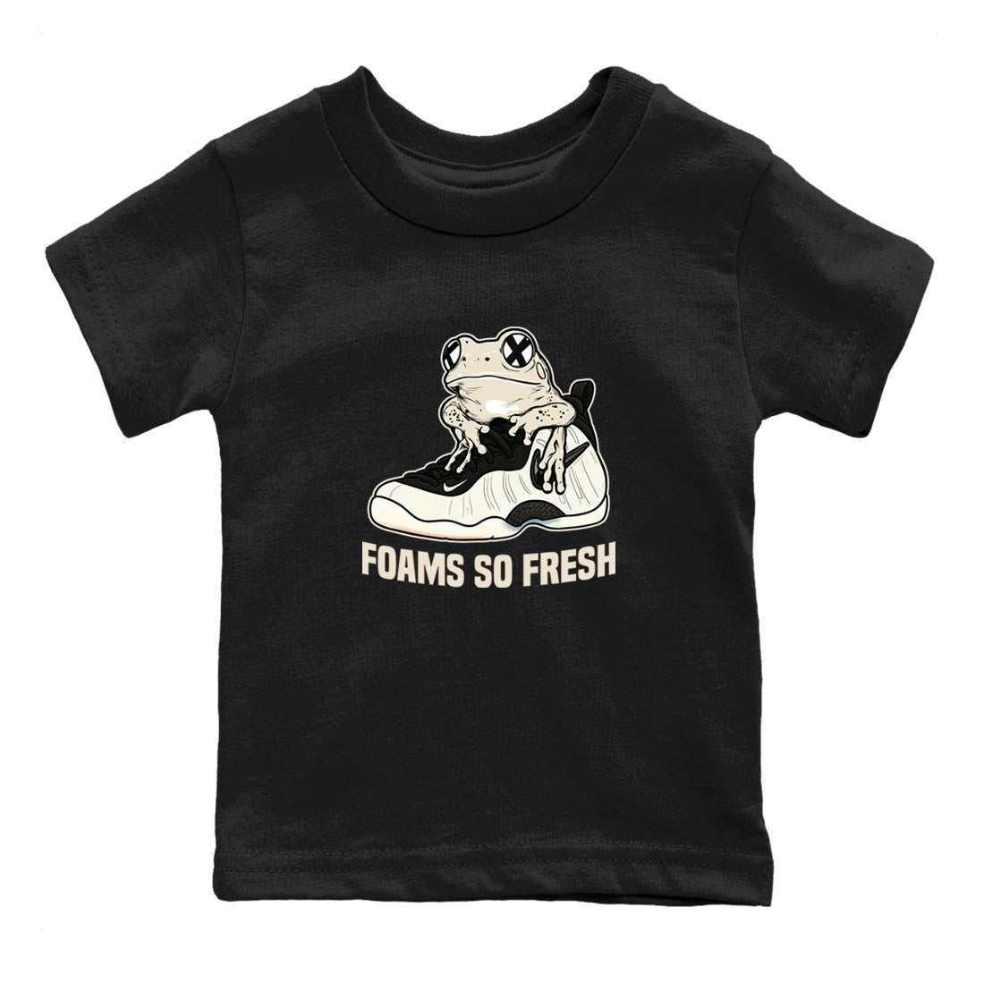 Sneaker Threads  Sneaker Tees To Match Air Foamposite One Pearl  Foams So Fresh Youth Graphic Tee Black 2. Perfect for Jordan releases 2025 colorways.
