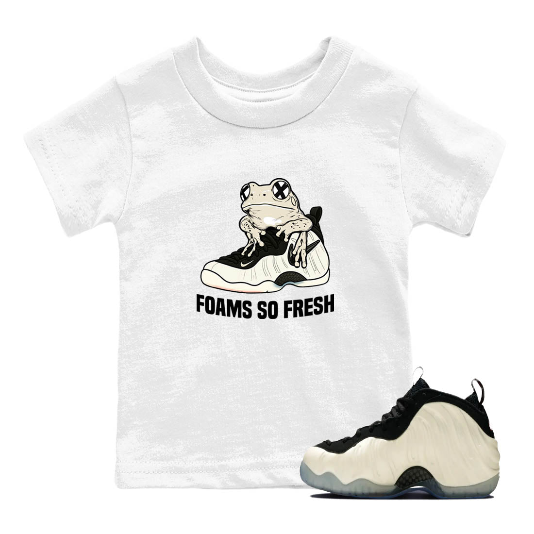 Sneaker Threads  Sneaker Tees To Match Air Foamposite One Pearl  Foams So Fresh Youth Graphic Tee White 1. Perfect for Jordan releases 2025 colorways.