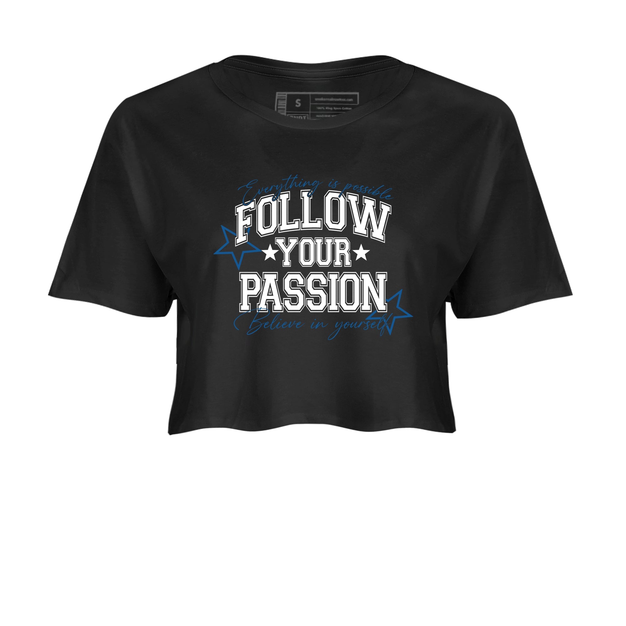 Sneaker match tees  Sneaker Tees To Match Air Jordan 1 Travis Scott Fragment Sneakers  Follow Your Passion Crop Graphic T-Shirt Black 2