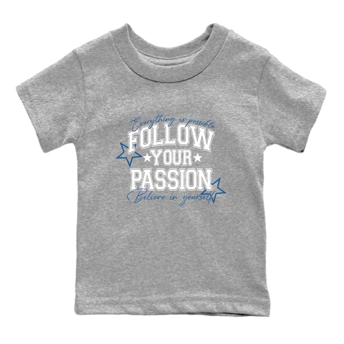 Sneaker match tees  Sneaker Tees To Match Air Jordan 1 Travis Scott Fragment Sneakers  Follow Your Passion Kids Graphic T-Shirt Heather Grey 2