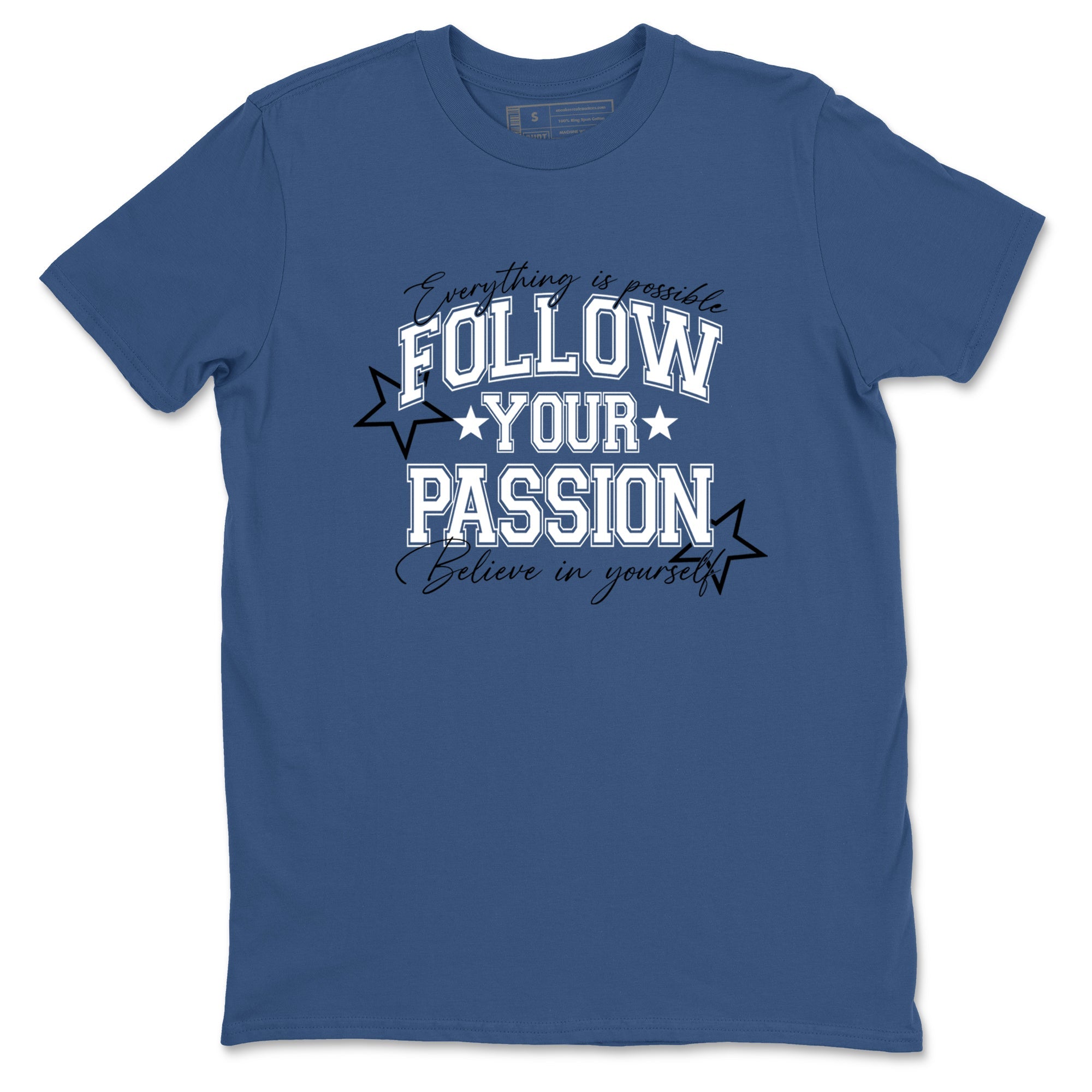 Sneaker match tees  Sneaker Tees To Match Air Jordan 1 Travis Scott Fragment Sneakers  Follow Your Passion Graphic Tee Denim Blue 2