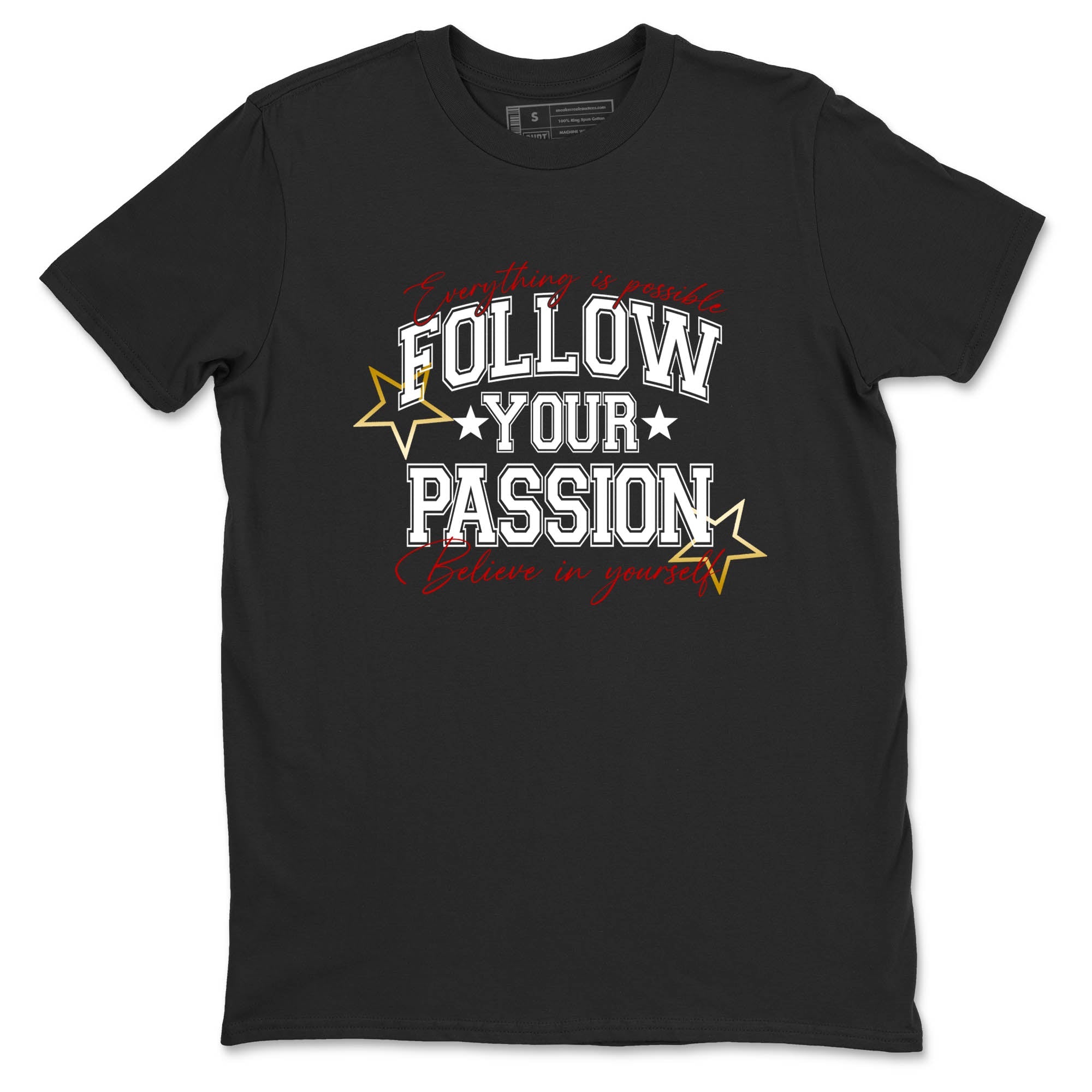 Sneaker Threads  Sneaker Tees To Match Air Jordan 12 Taxi  Follow Your Passion Graphic Tee Black 2. Perfect for Jordan releases 2025 colorways.