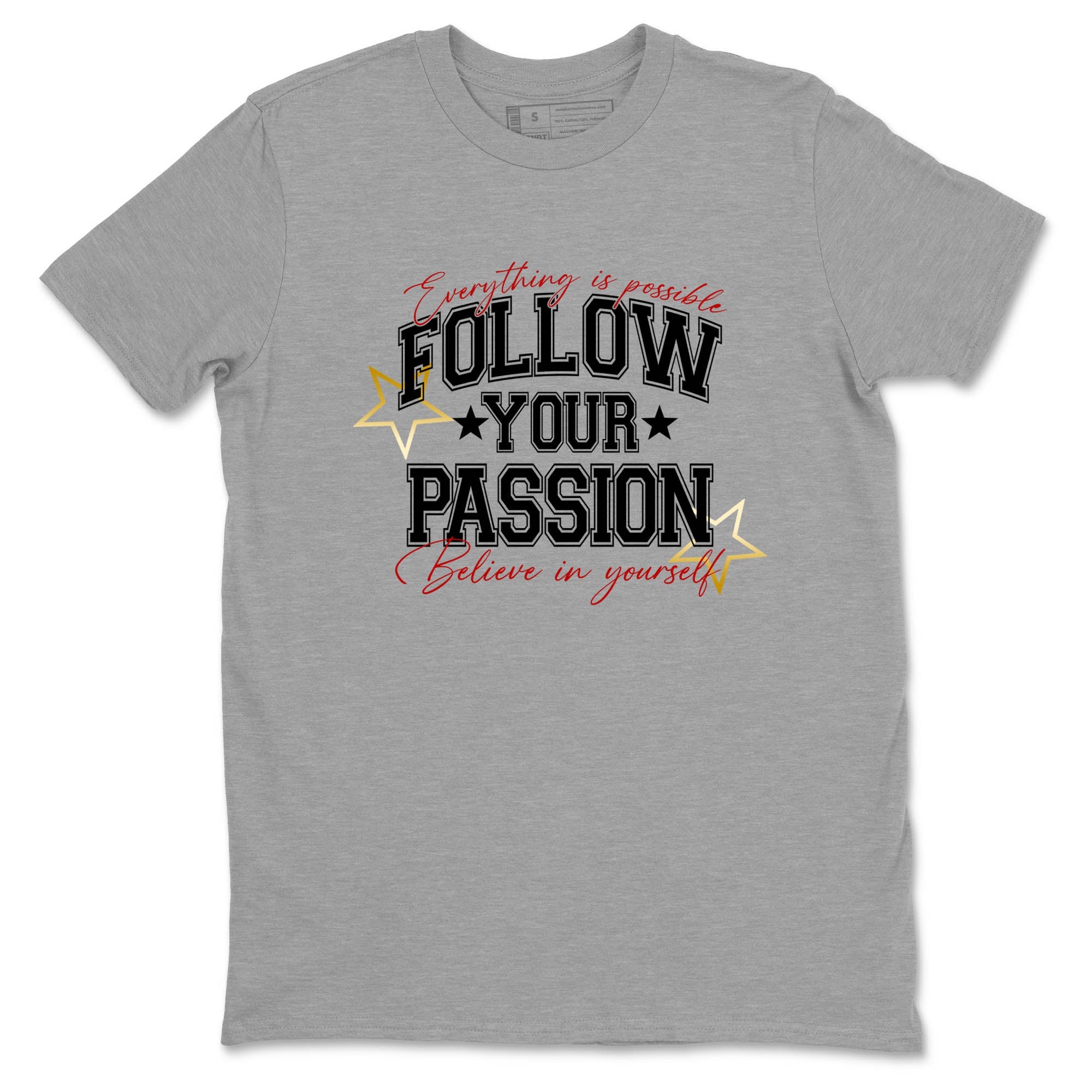 Sneaker Threads  Sneaker Tees To Match Air Jordan 12 Taxi  Follow Your Passion Graphic Tee Heather Grey 2. Perfect for Jordan releases 2025 colorways.