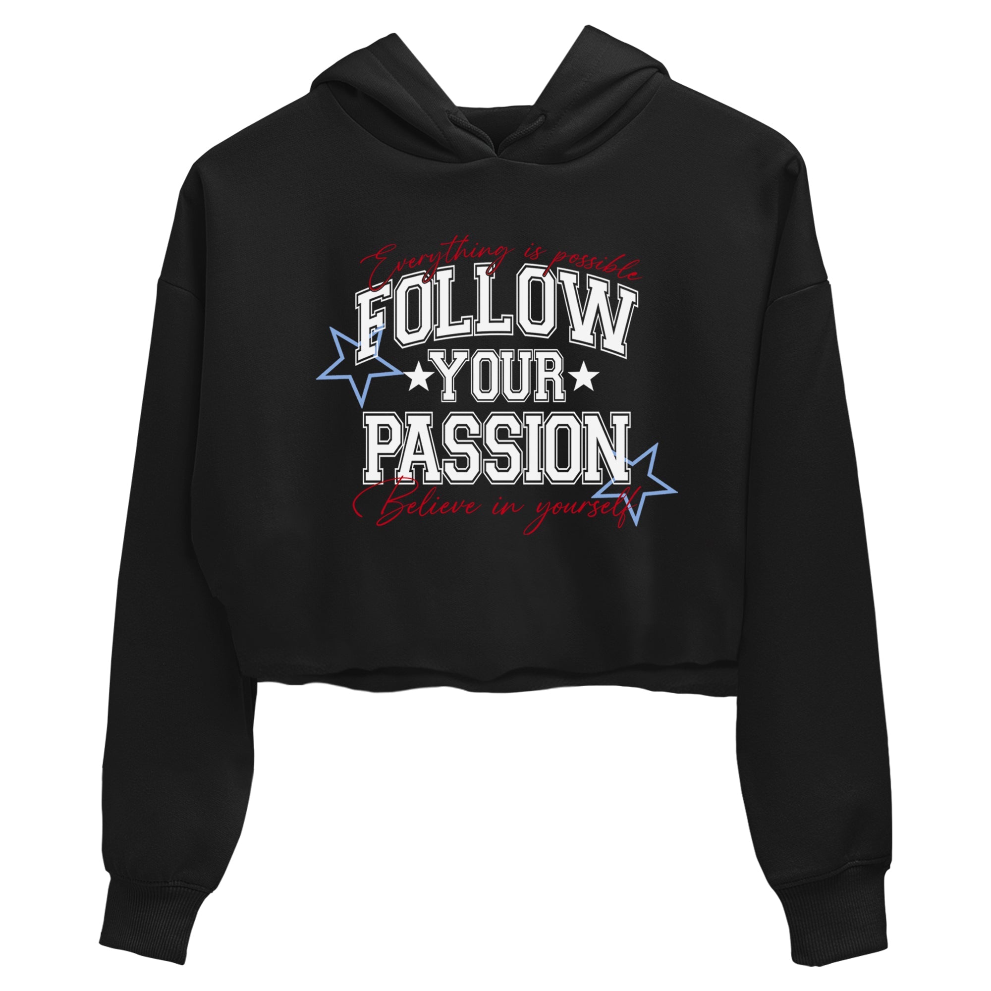 5s Fire Red Sneaker match tees  Sneaker Tees To Match Jordan 5 Retro Fire Red Sneakers  Follow Your Passion Crop Graphic T-Shirt Black 2