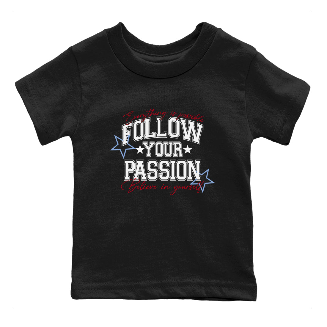 5s Fire Red Sneaker match tees  Sneaker Tees To Match Jordan 5 Retro Fire Red Sneakers  Follow Your Passion Kids Graphic T-Shirt Black 2