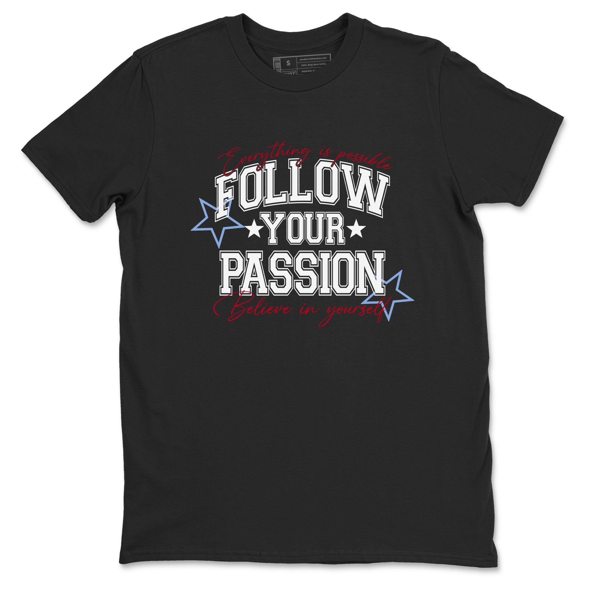 5s Fire Red Sneaker match tees  Sneaker Tees To Match Jordan 5 Retro Fire Red Sneakers  Follow Your Passion Graphic Tee Black 2