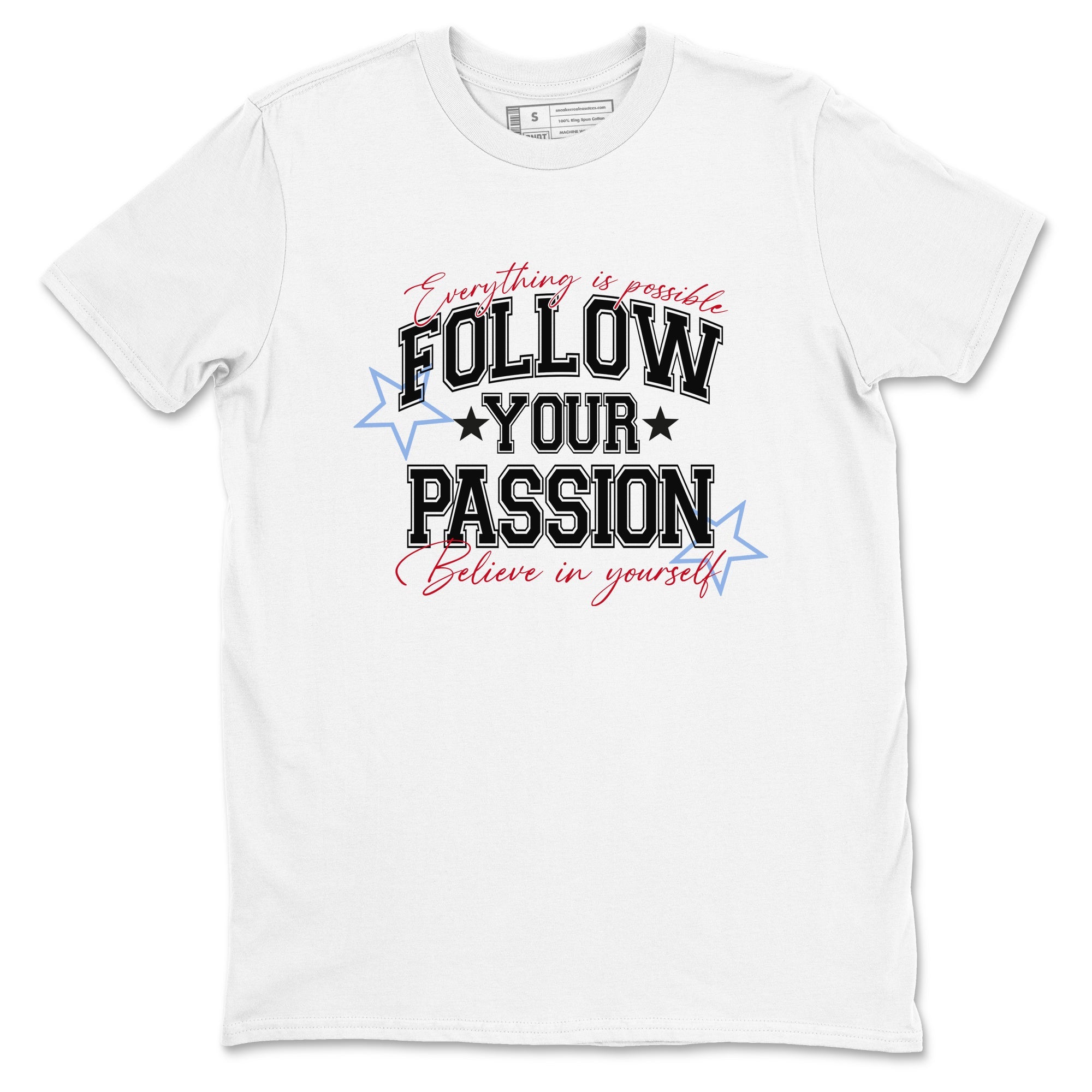 5s Fire Red Sneaker match tees  Sneaker Tees To Match Jordan 5 Retro Fire Red Sneakers  Follow Your Passion Graphic Tee White 2