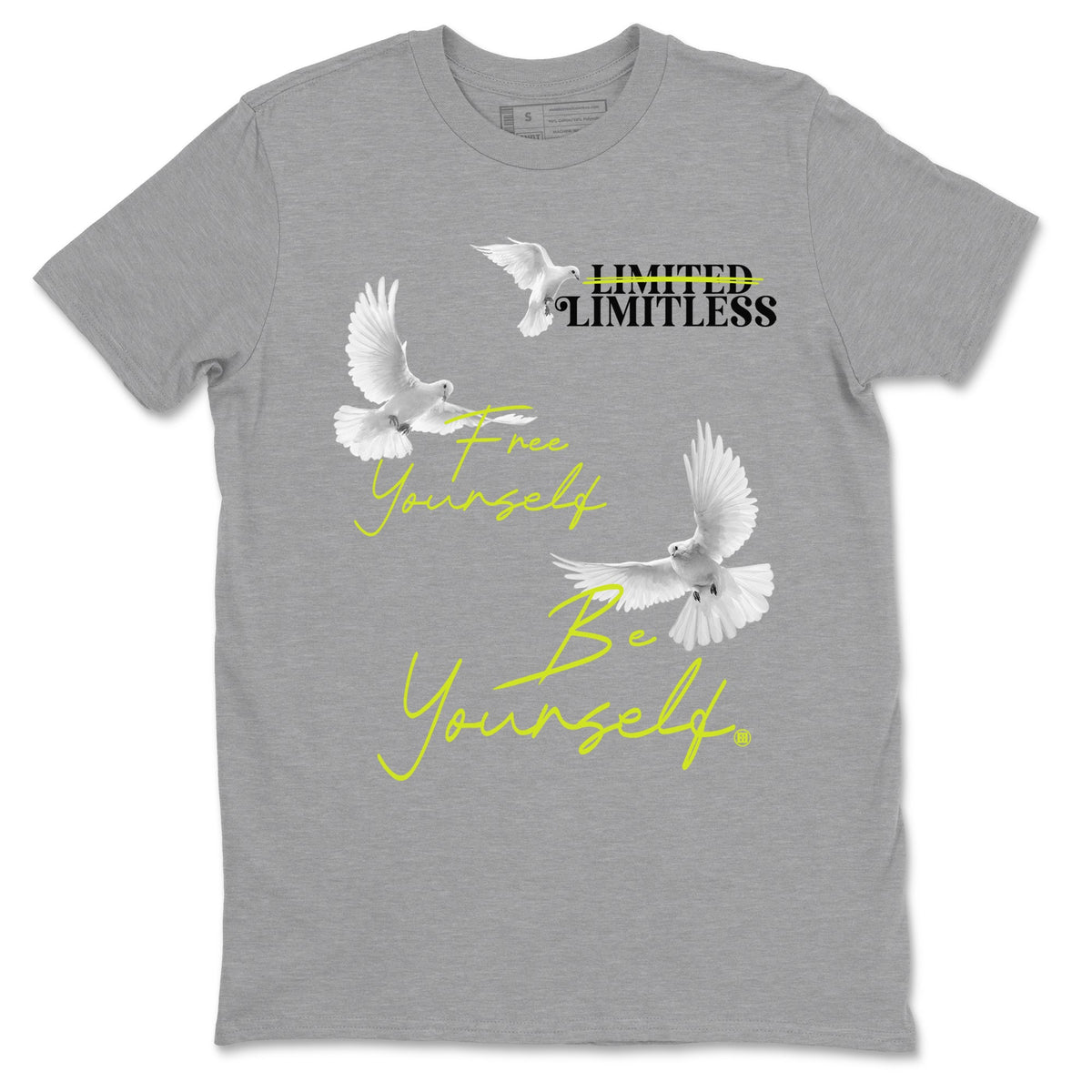 Foams One Black Volt shirts to match jordans Free Yourself Be Yourself sneaker match tees Air Foamposite One Black Volt match shoes to clothes Drip Gear Zone unisex cotton Heather Grey 2 shirts