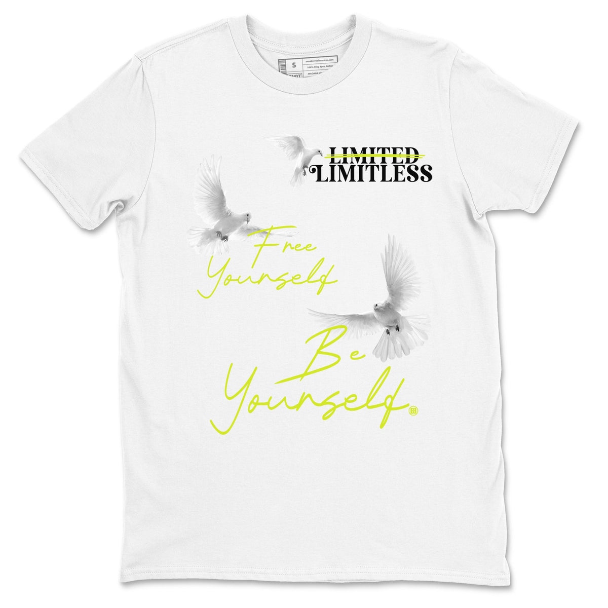 Foams One Black Volt shirts to match jordans Free Yourself Be Yourself sneaker match tees Air Foamposite One Black Volt match shoes to clothes Drip Gear Zone unisex cotton White 2 shirts