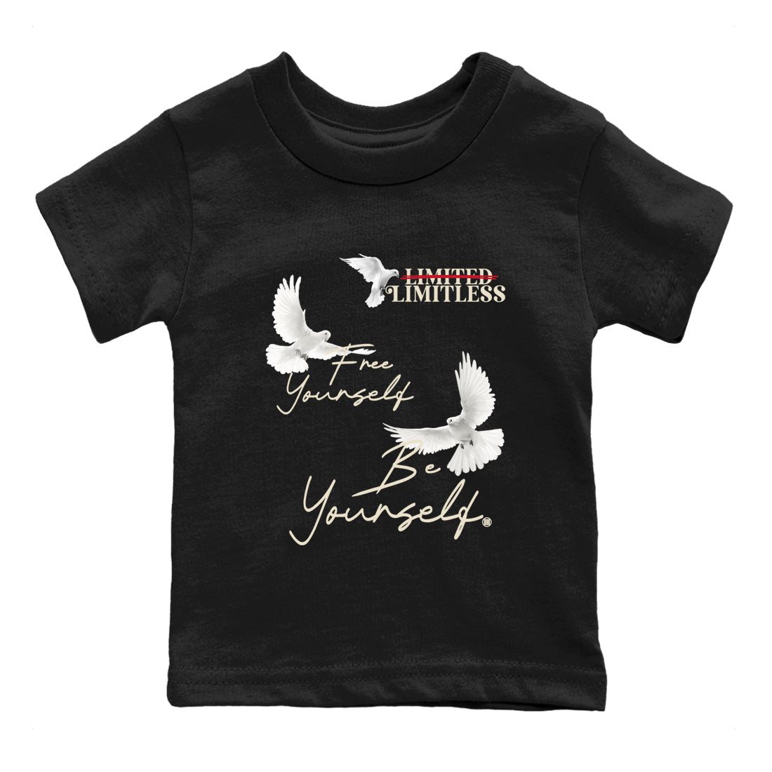 Sneaker Threads  Sneaker Tees To Match Air Foamposite One Pearl  Free Yourself Be Yourself Youth Graphic Tee Black 2. Perfect for Jordan releases 2025 colorways.