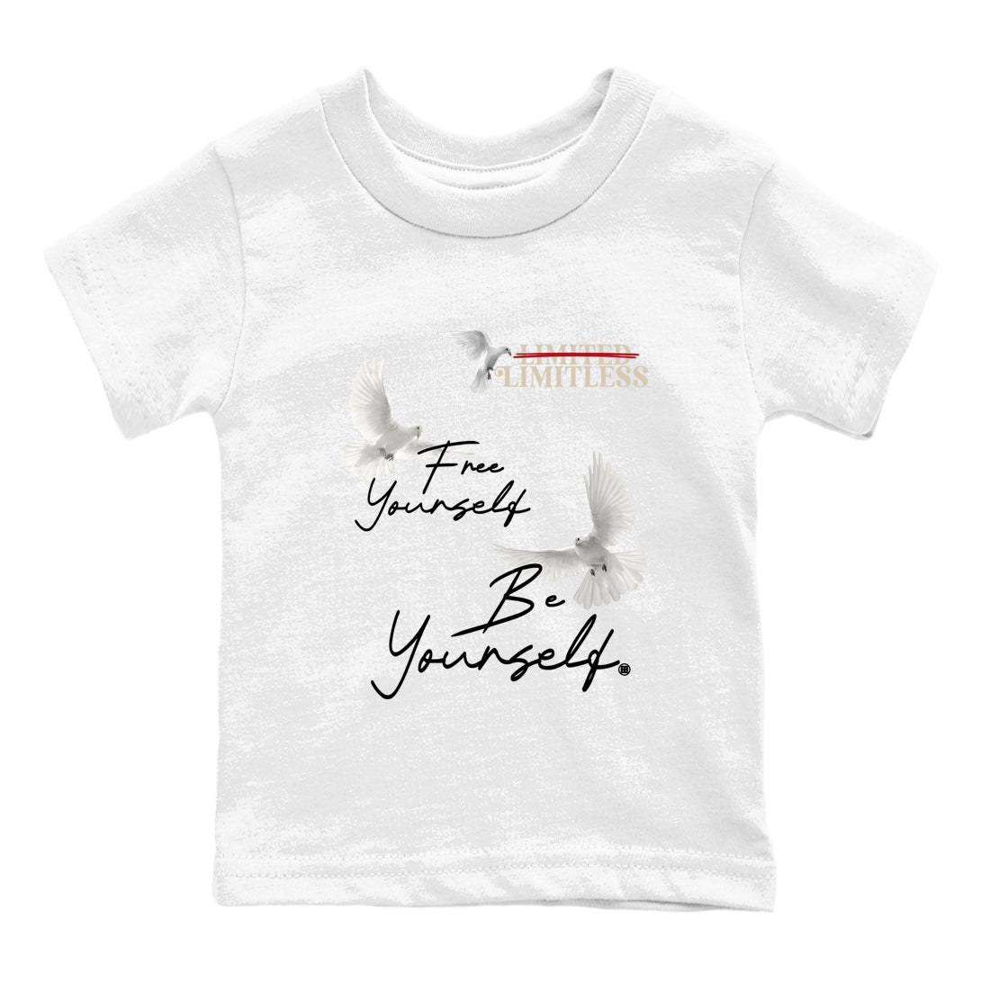 Sneaker Threads  Sneaker Tees To Match Air Foamposite One Pearl  Free Yourself Be Yourself Youth Graphic Tee White 2. Perfect for Jordan releases 2025 colorways.