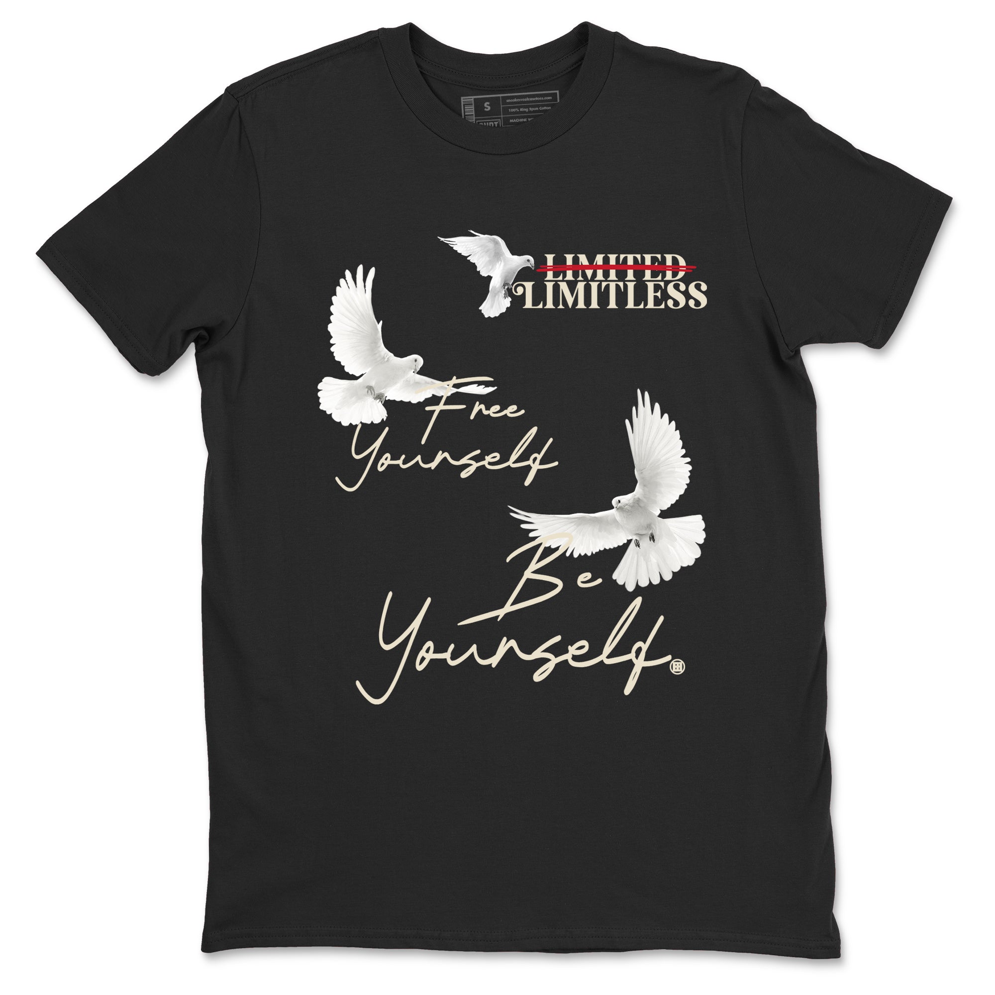 Sneaker Threads  Sneaker Tees To Match Air Foamposite One Pearl  Free Yourself Be Yourself Graphic Tee Black 2. Perfect for Jordan releases 2025 colorways.