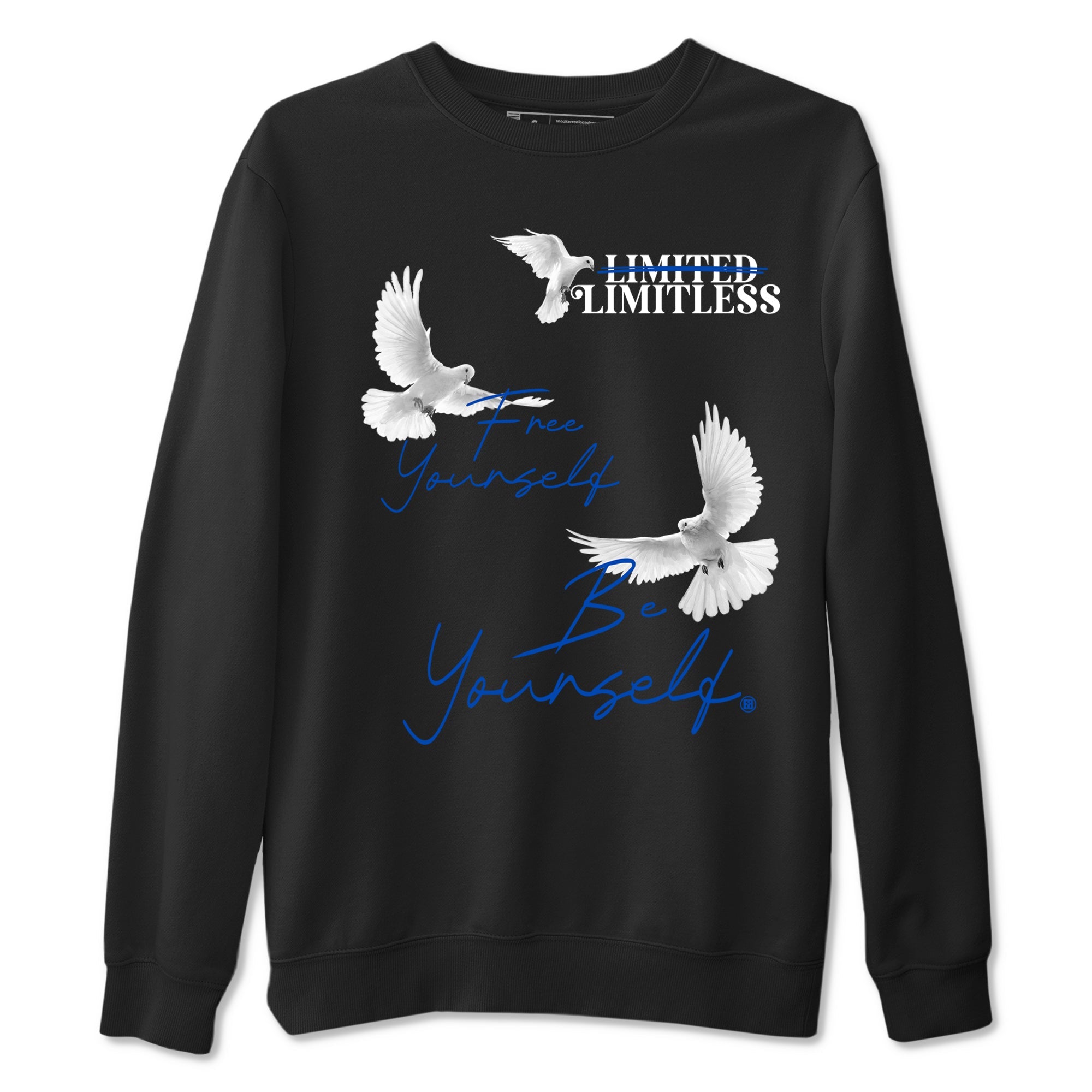 1s Game Royal shirts to match jordans Free Yourself Be Yourself sneaker match tees Air Jordan 1 Game Royal match shoes to clothes Drip Gear Zone unisex cotton Black 2 shirts